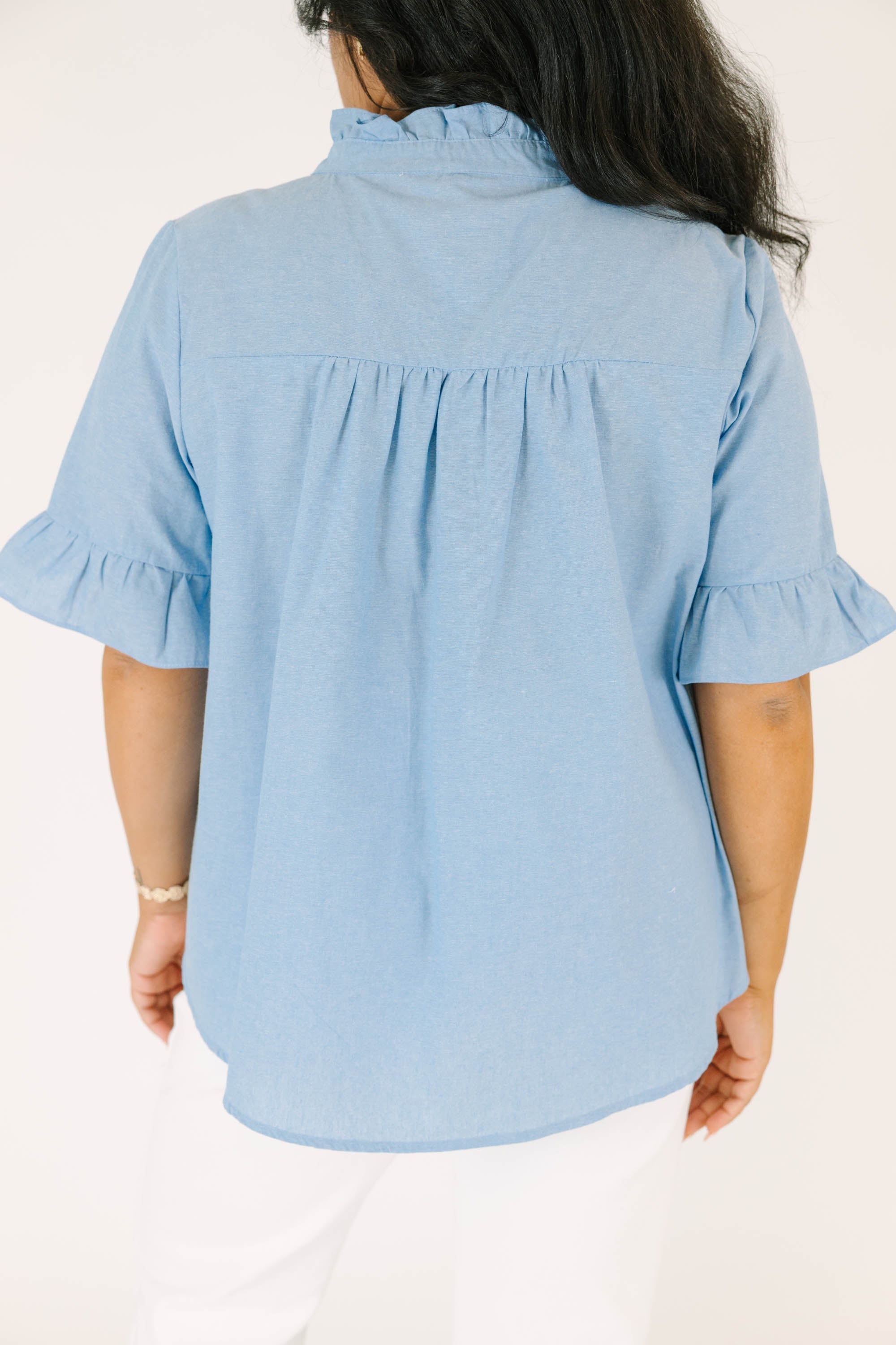 On My Mind Top, Chambray