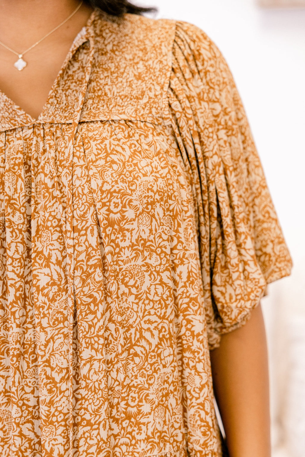 On My Side Dress, Brown Floral