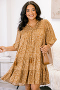 On My Side Dress, Brown Floral