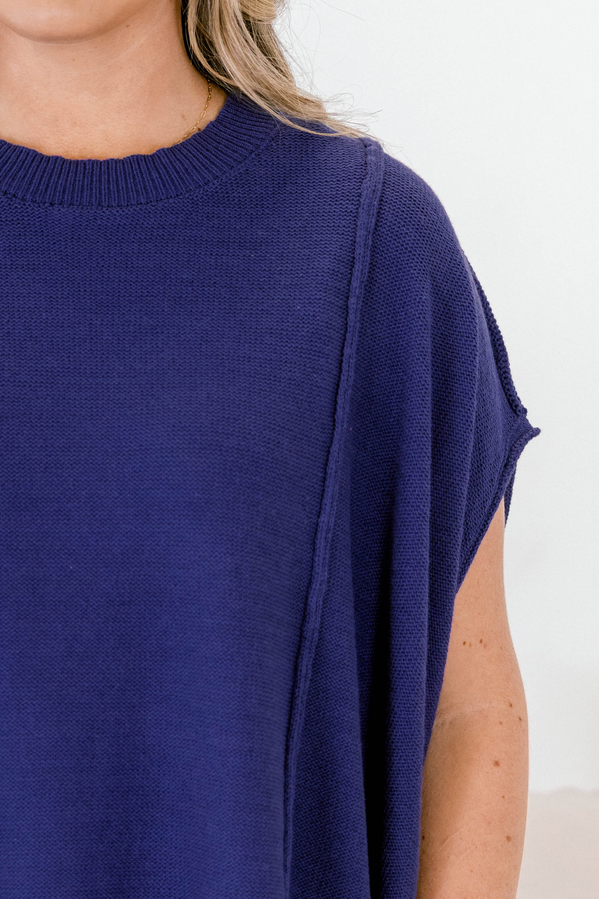 On My Way Over Sweater, Navy