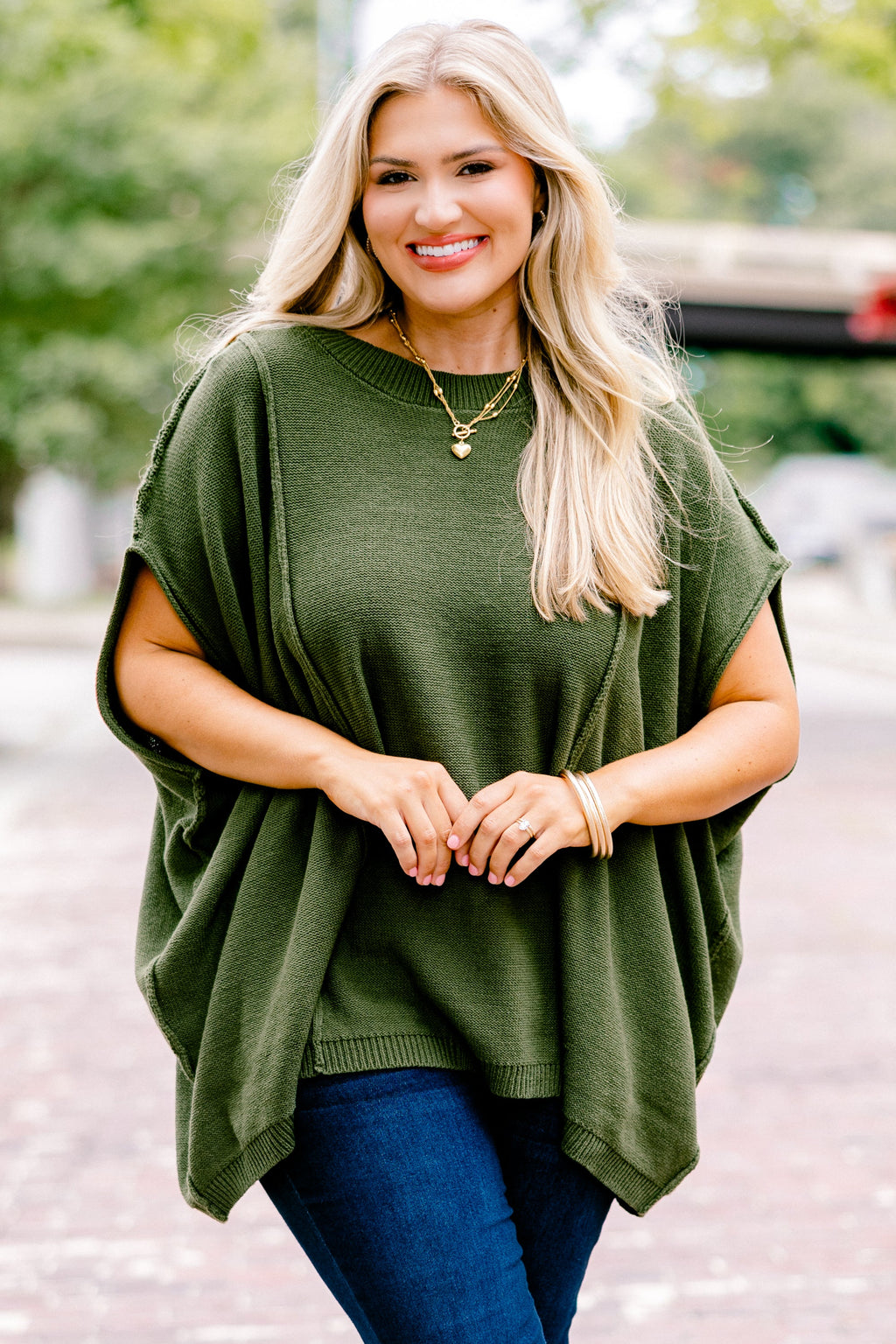 On My Way Over Sweater, Olive
