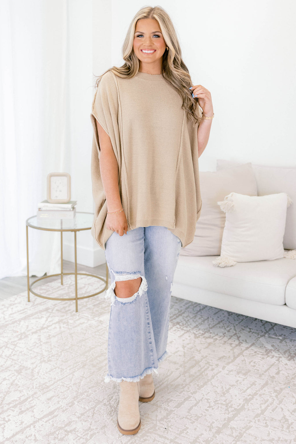 On My Way Over Sweater, Taupe