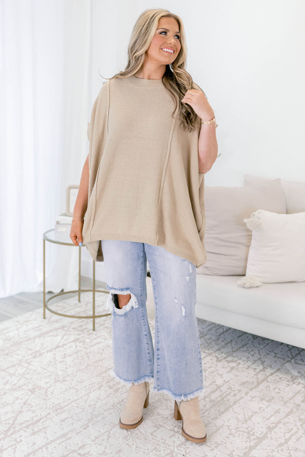 On My Way Over Sweater, Taupe
