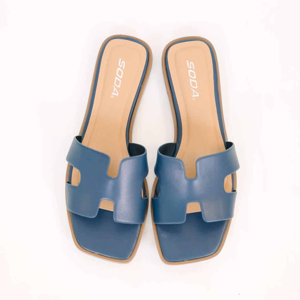 On The Road Again Sandals, Navy