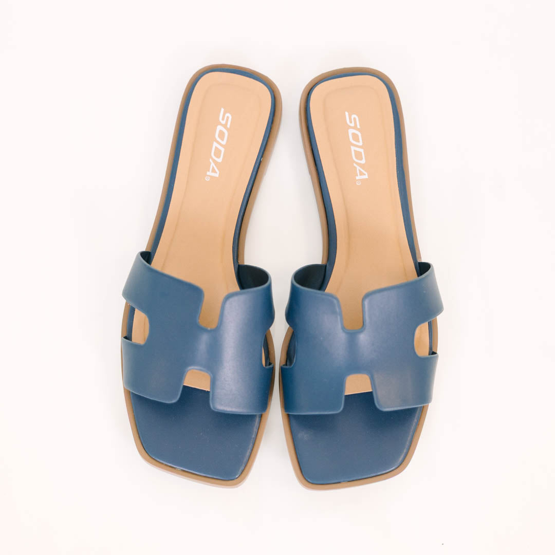 On The Road Again Sandals, Navy
