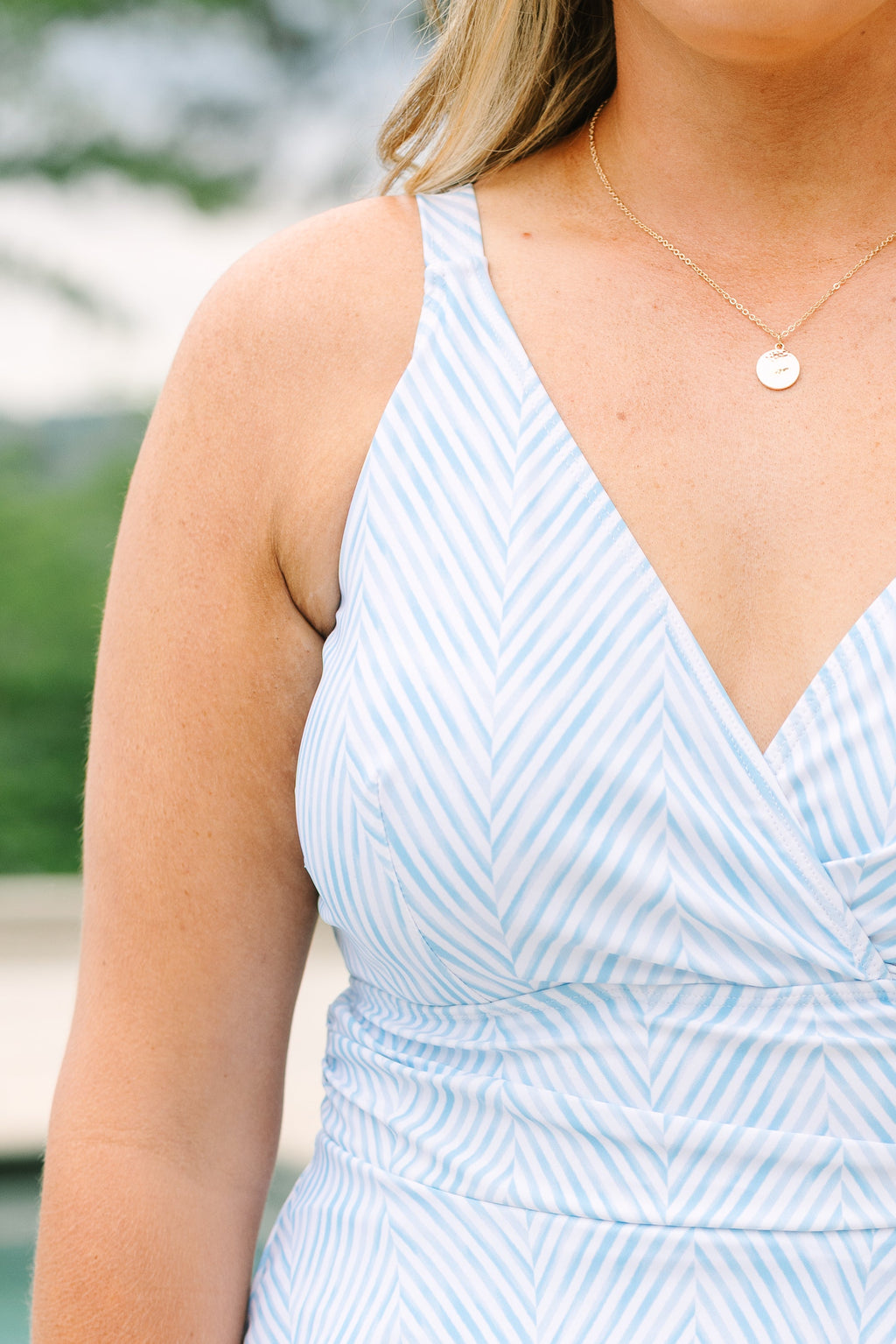 On The Sea Swim Dress, Blue Stripe
