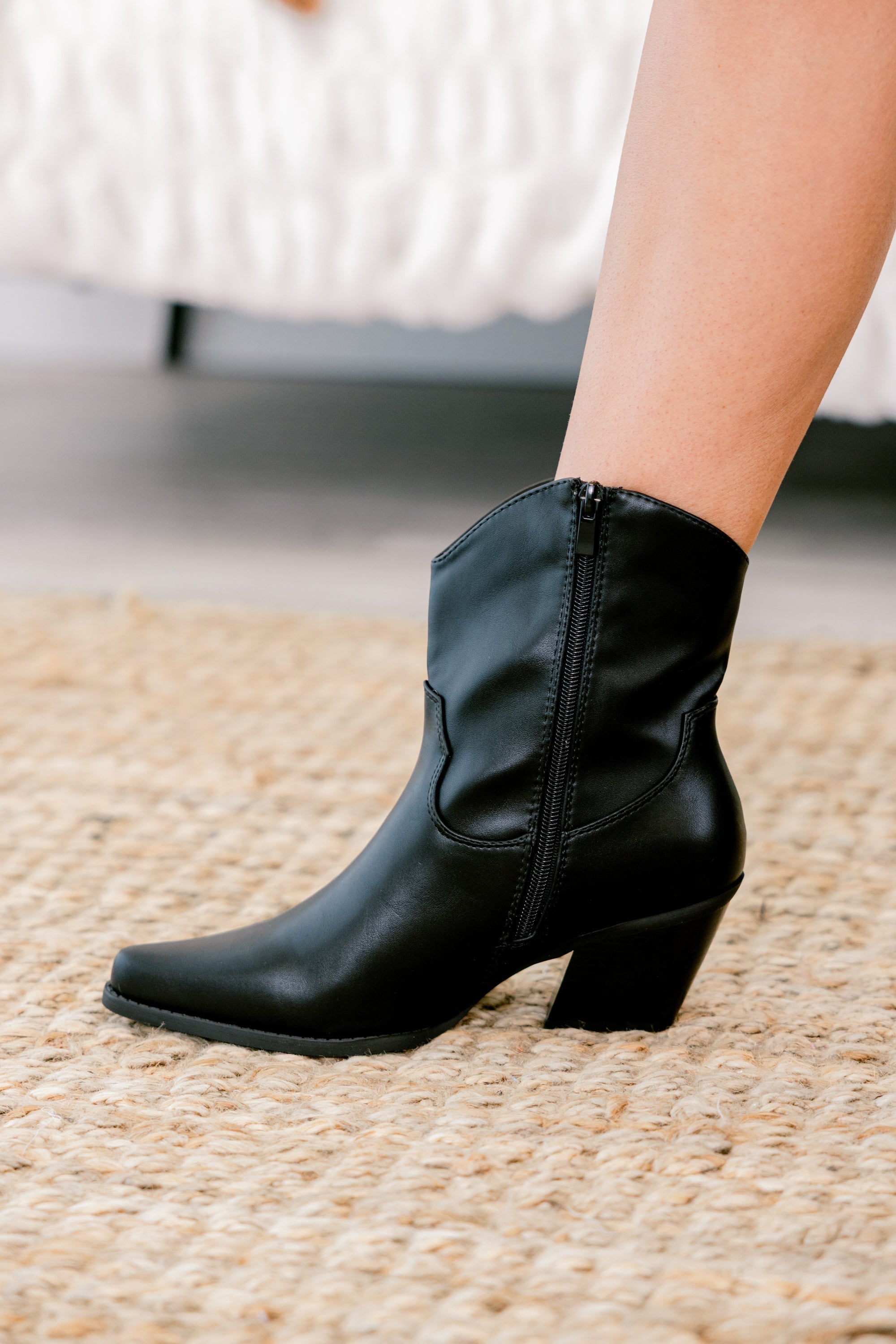 One Step Back Booties, Black