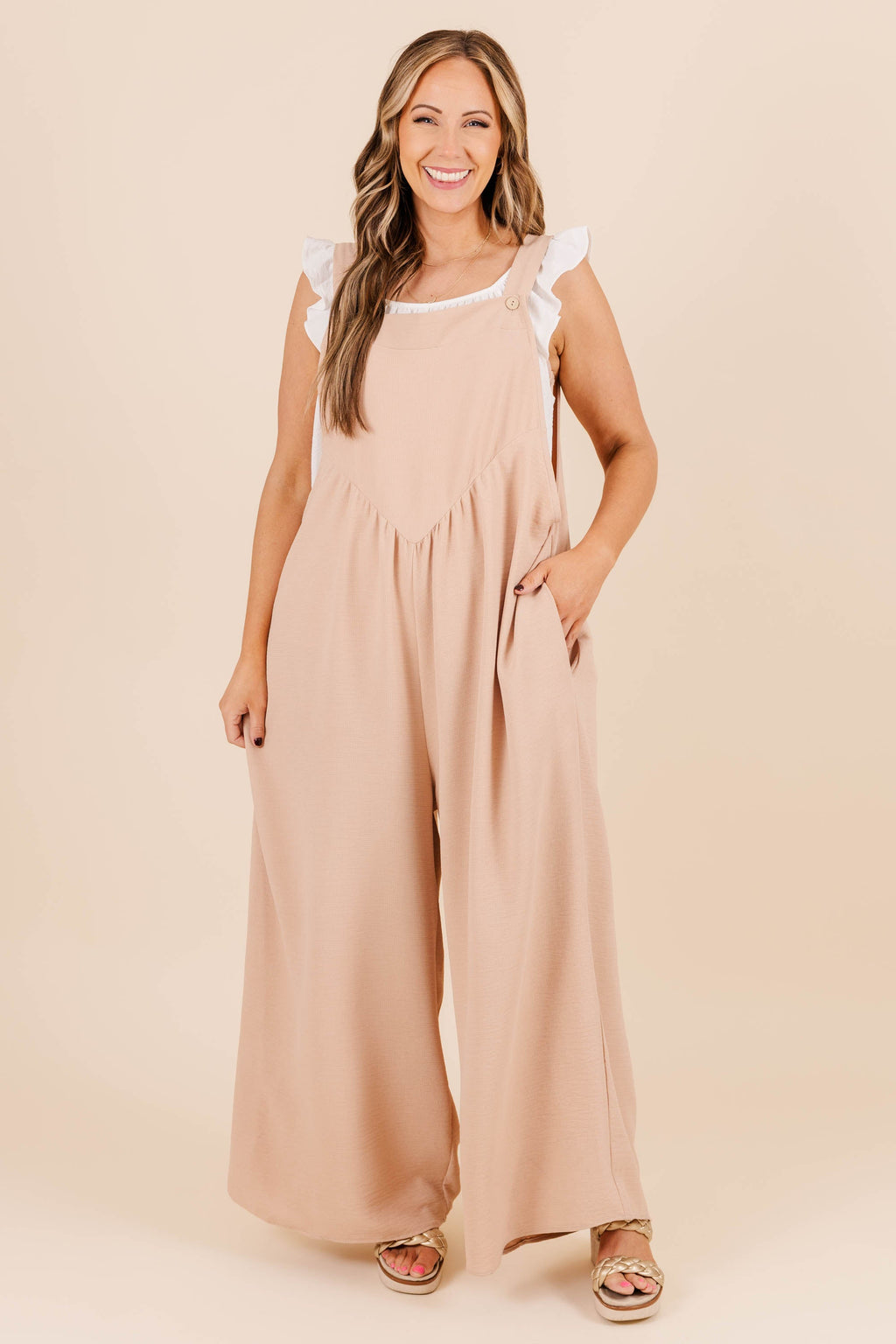 Only Clear Skies Jumpsuit, Taupe