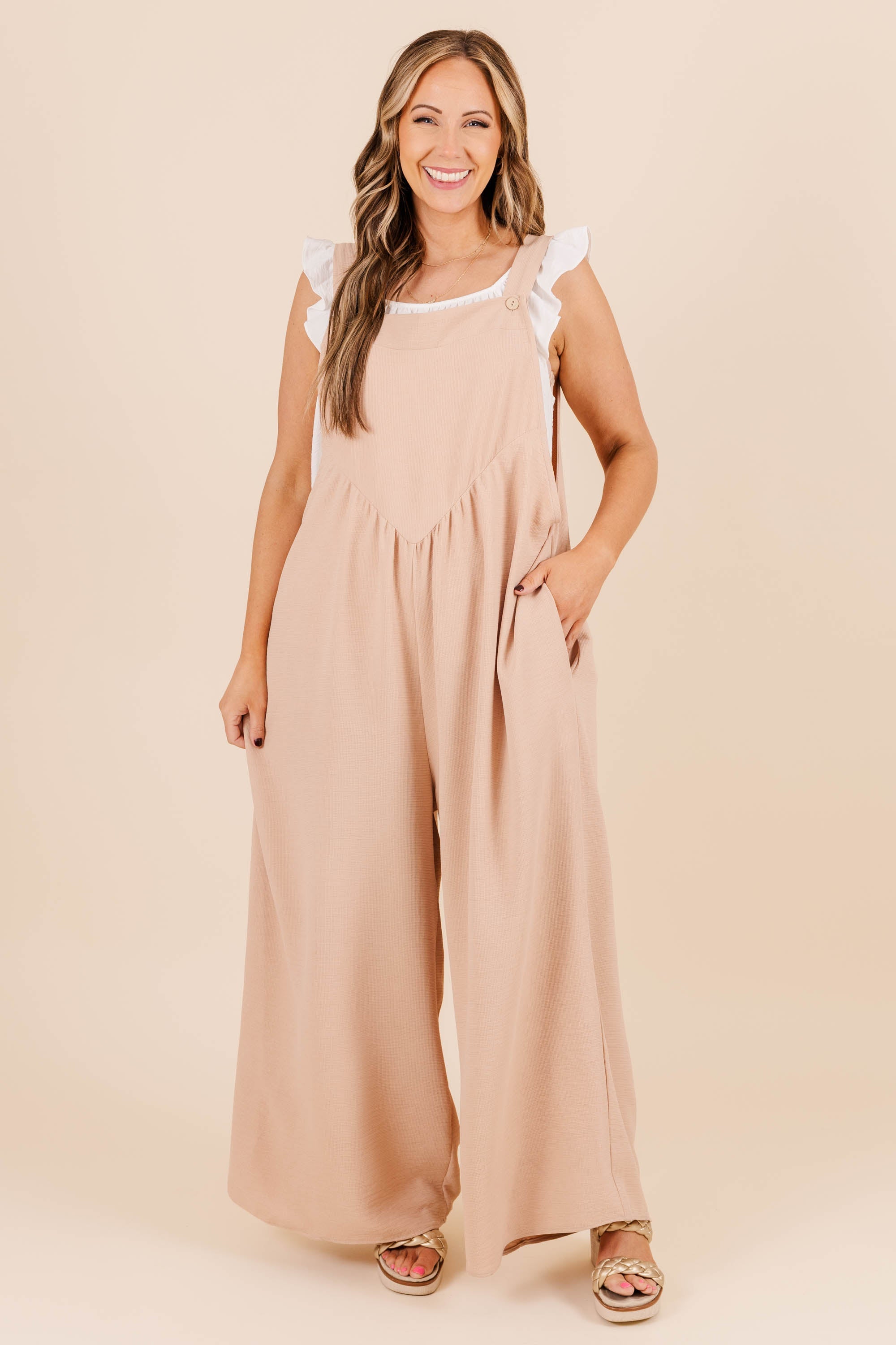 Only Clear Skies Jumpsuit, Taupe