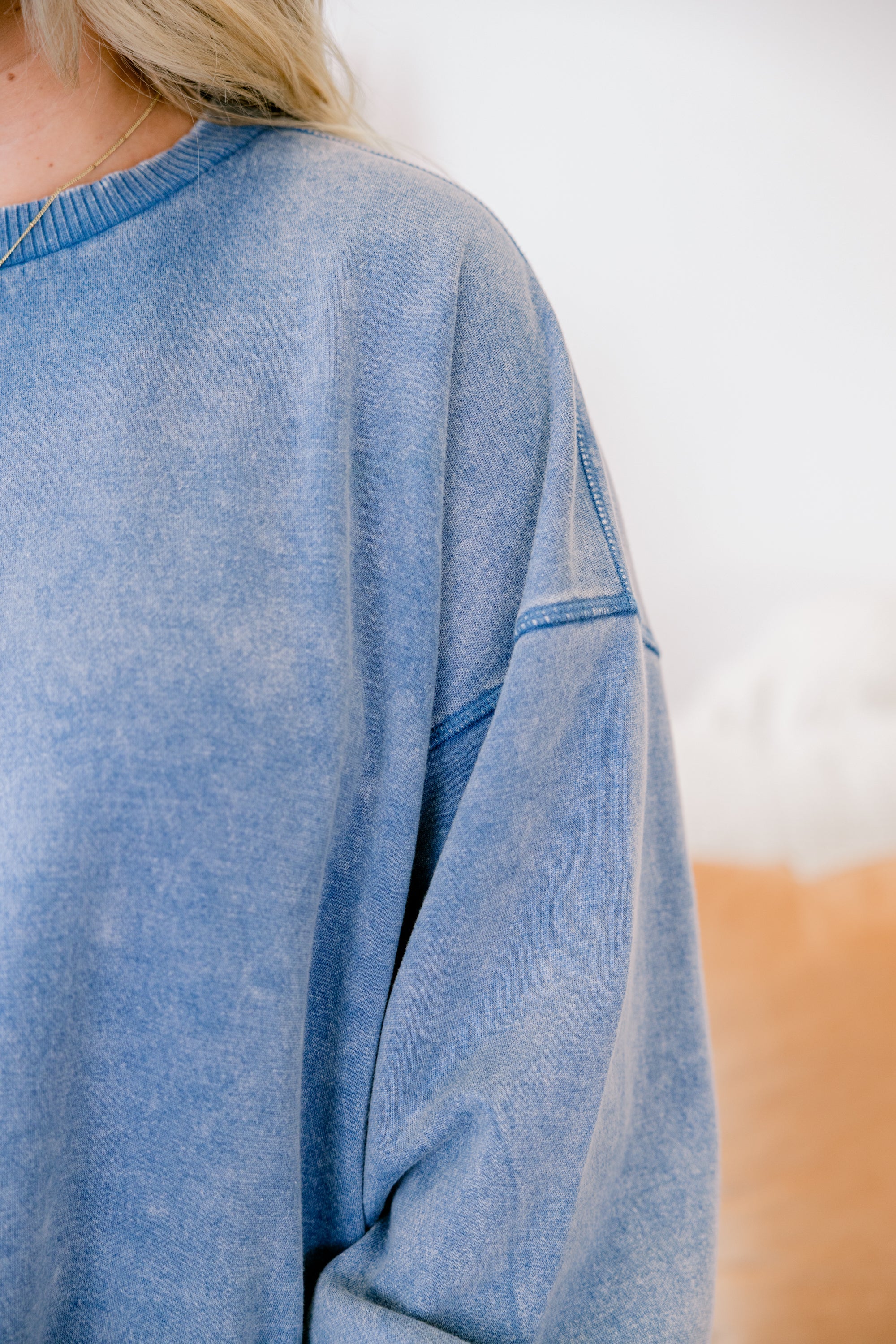 Only Getting Started Pullover, Dusty Blue