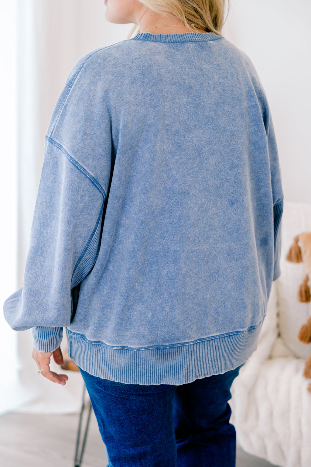 Only Getting Started Pullover, Dusty Blue