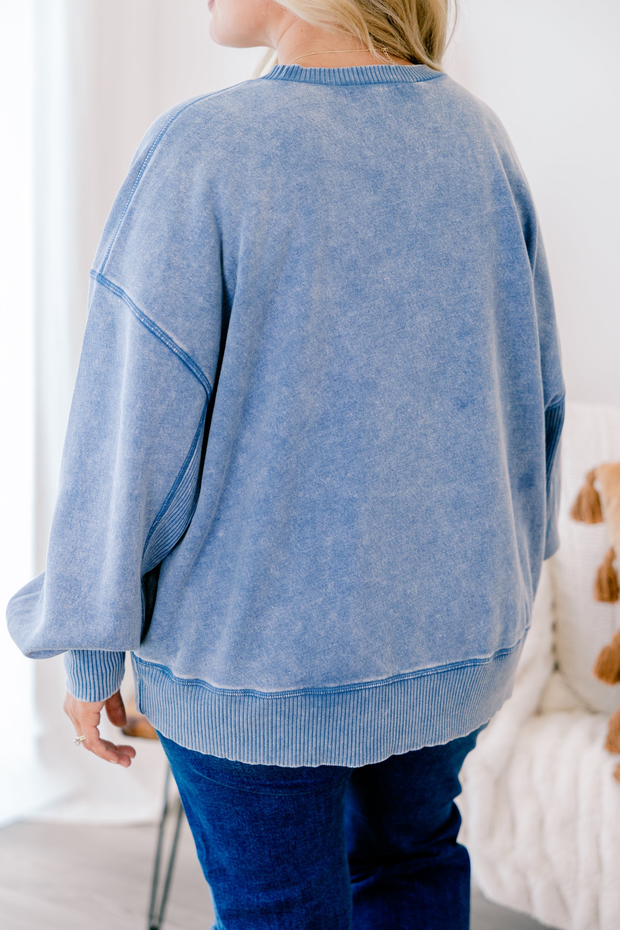 Only Getting Started Pullover, Dusty Blue