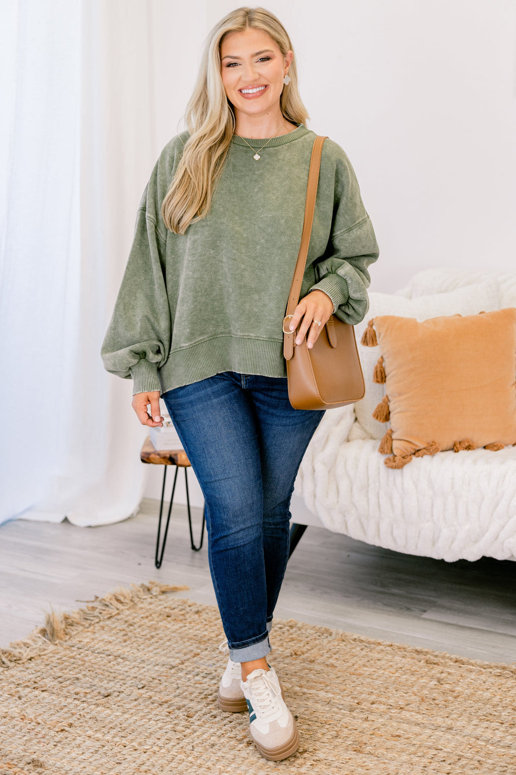 Only Getting Started Pullover, Light Olive