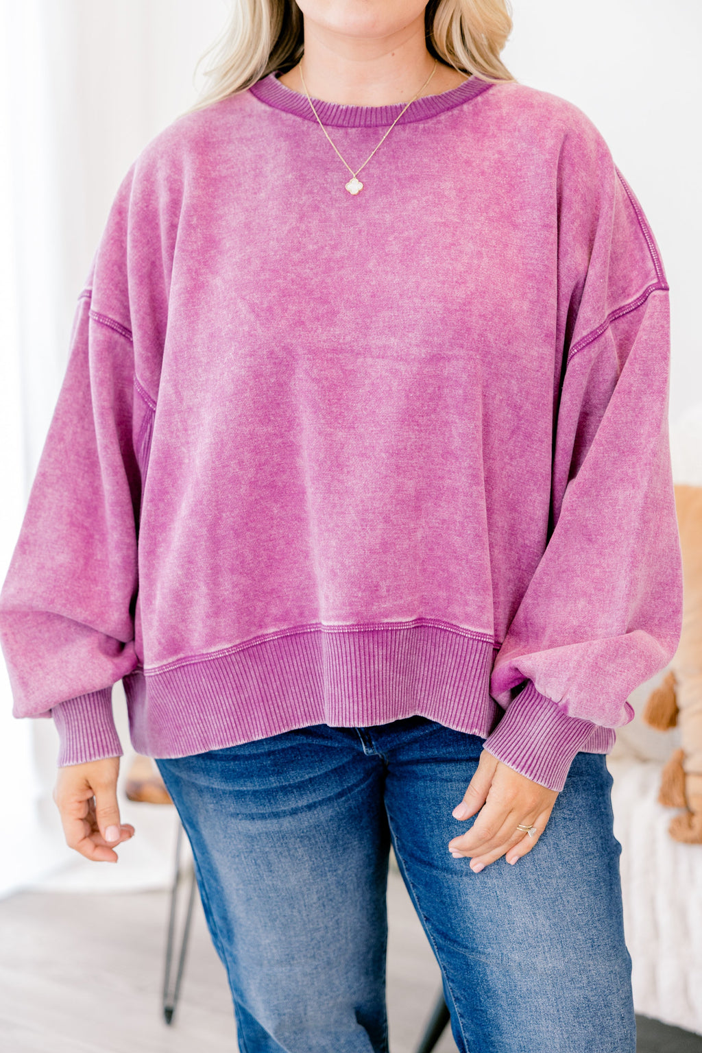 Only Getting Started Pullover, Light Plum