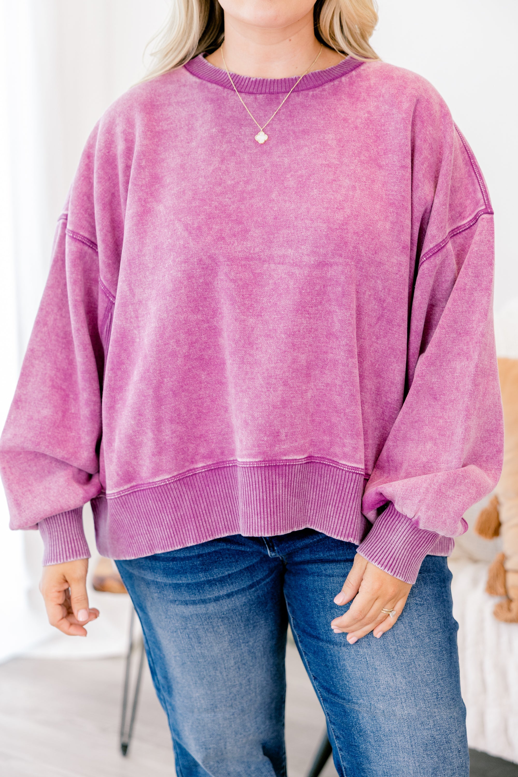 Only Getting Started Pullover, Light Plum