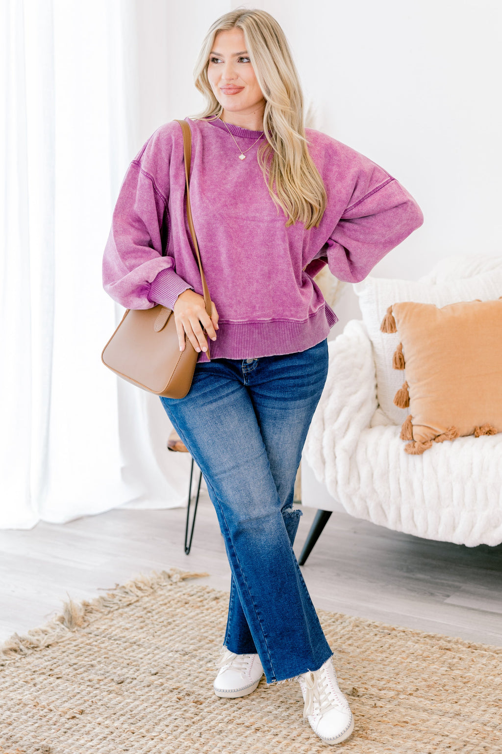 Only Getting Started Pullover, Light Plum