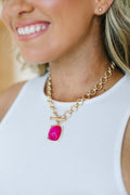 On The Case Necklace Set, Fuchsia