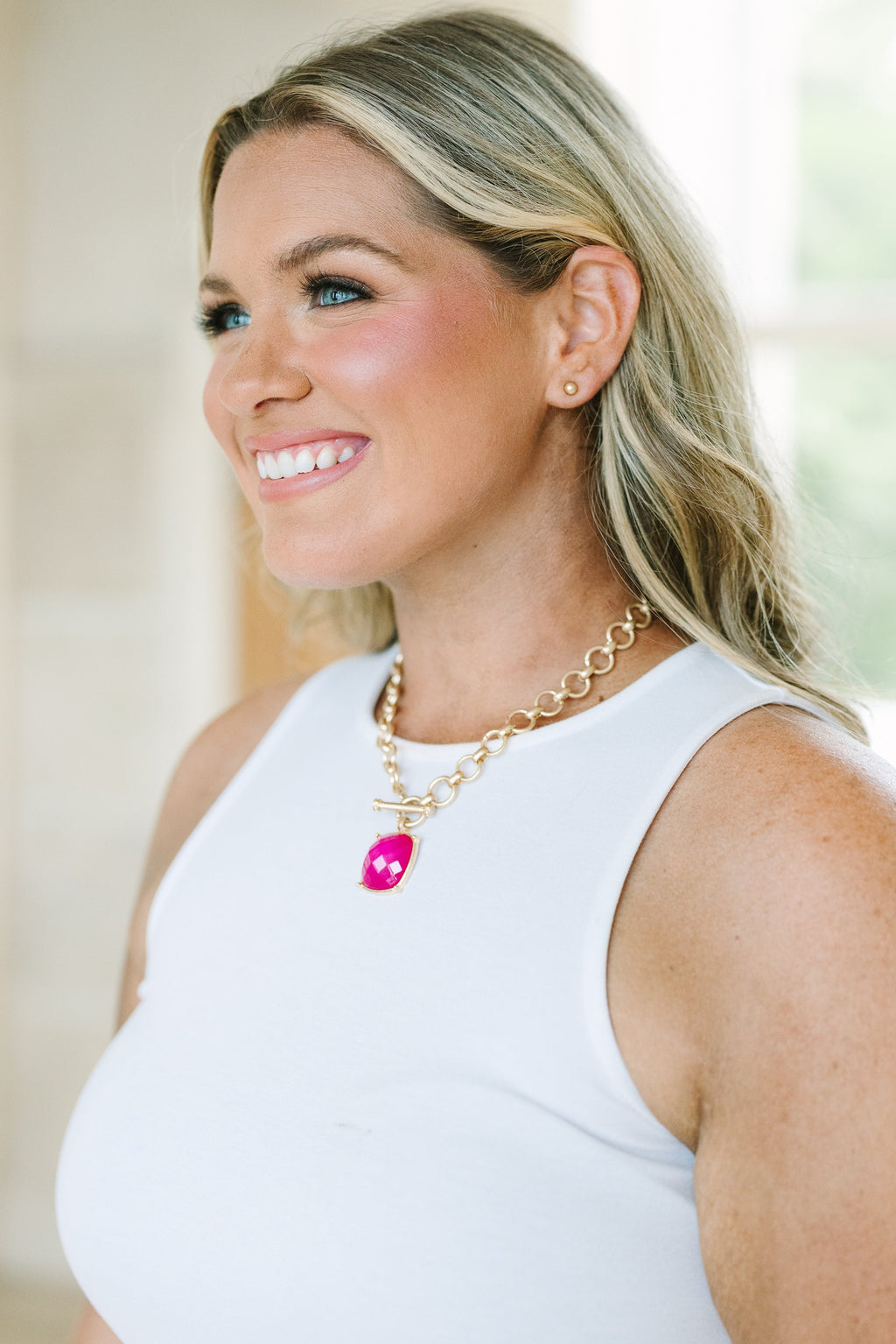 On The Case Necklace Set, Fuchsia