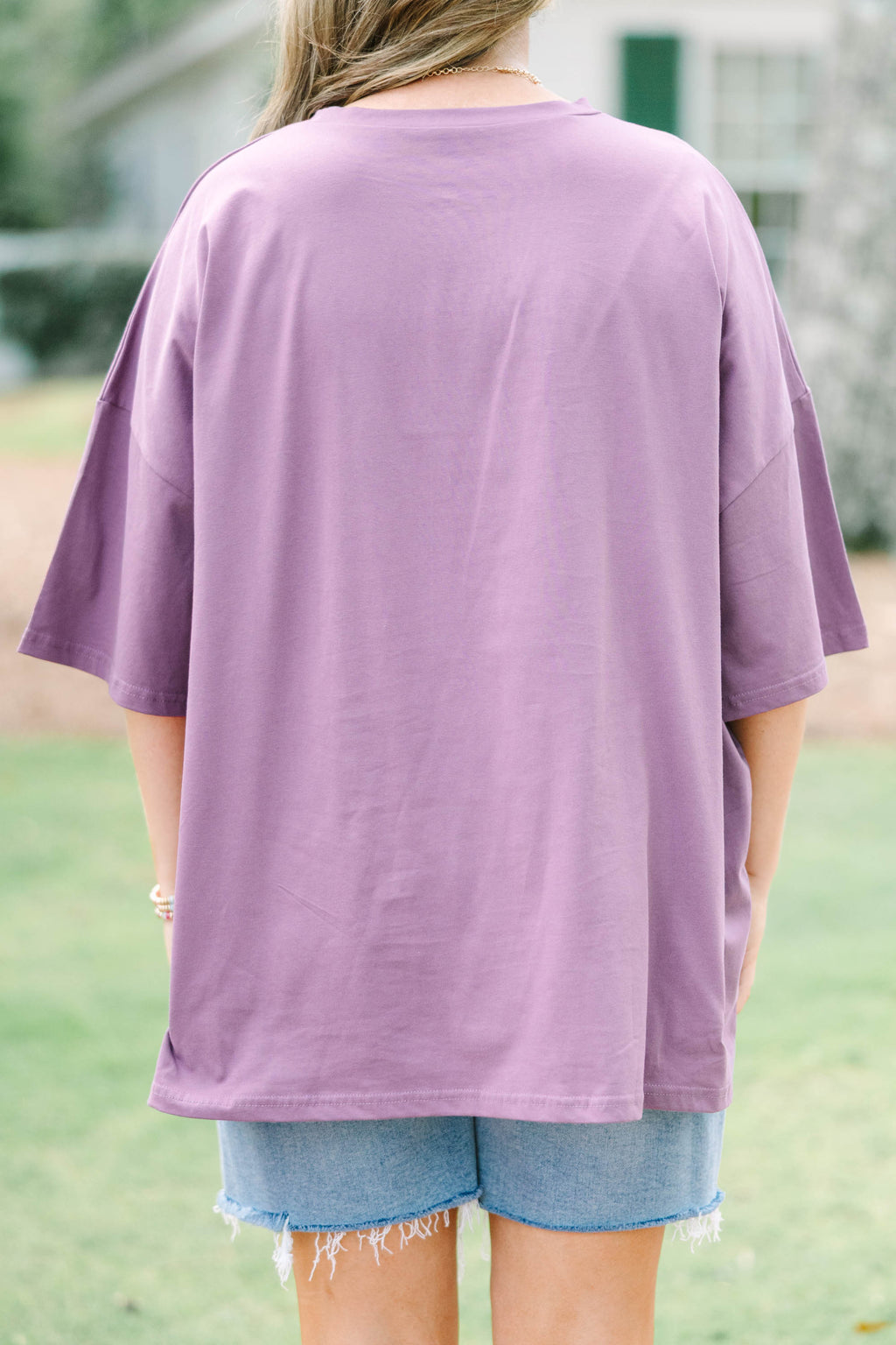 Oopsie Daisies Boyfriend Tee, Lilac Grey