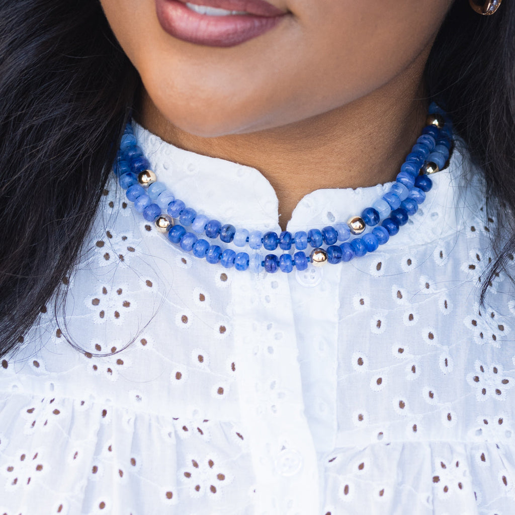 Opal Tide Necklace, Blue