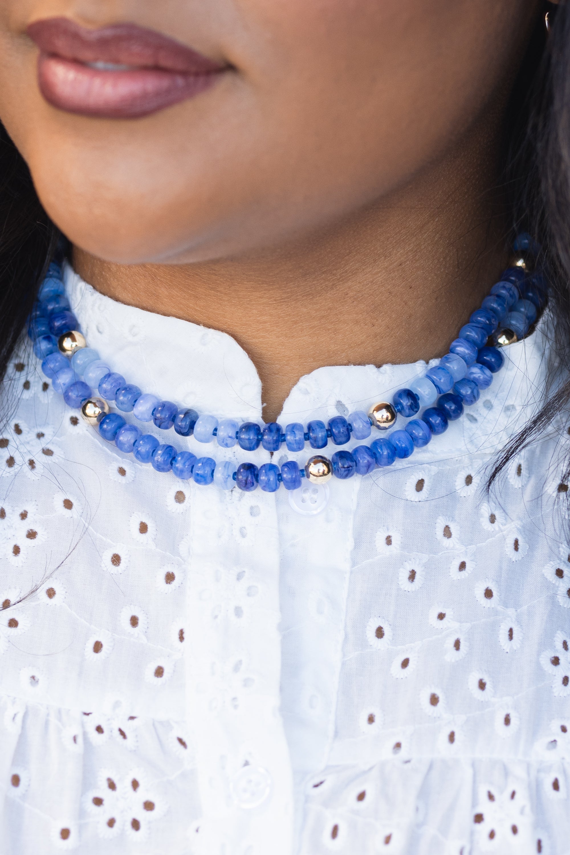 Opal Tide Necklace, Blue