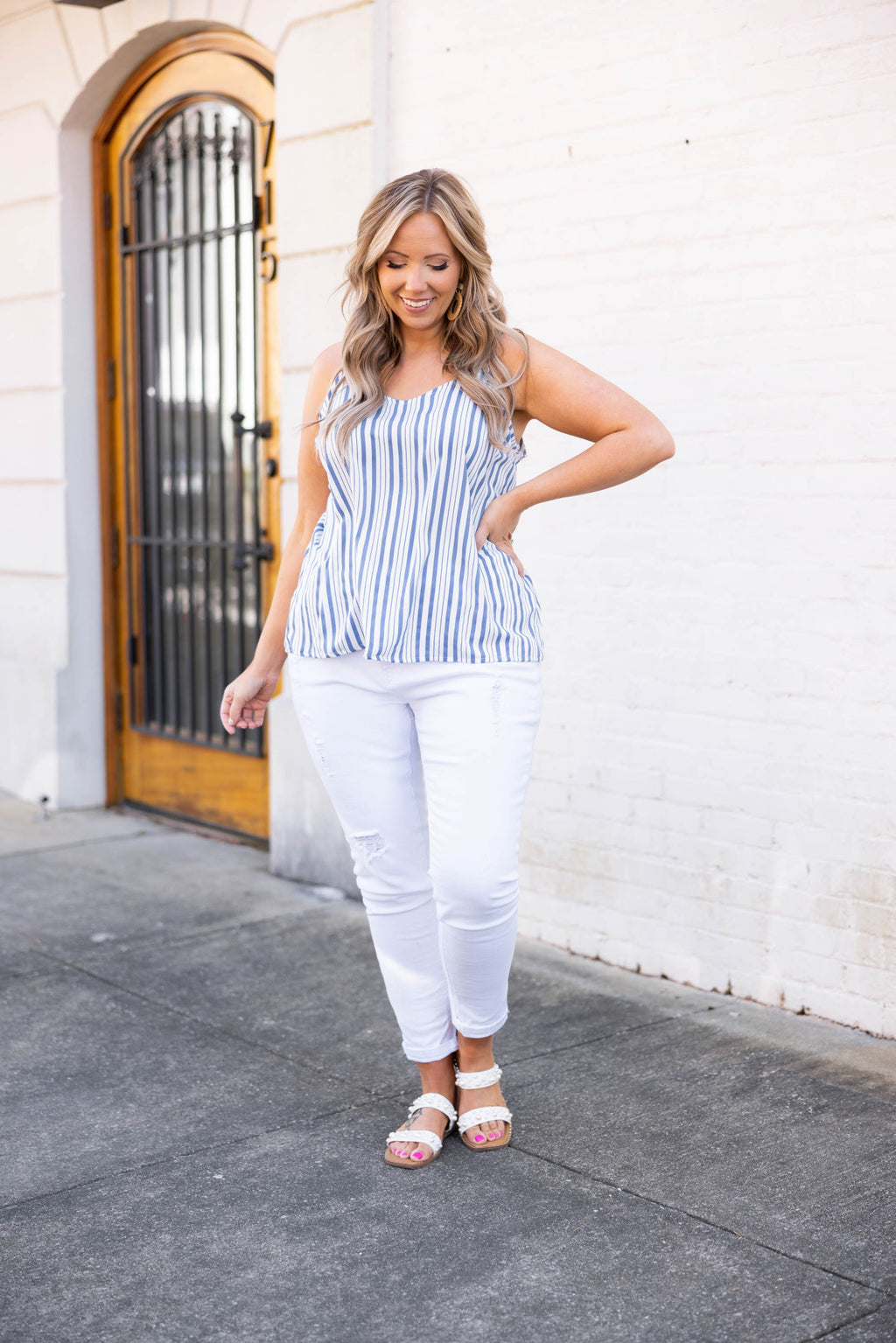 Open Doors Tank, Denim
