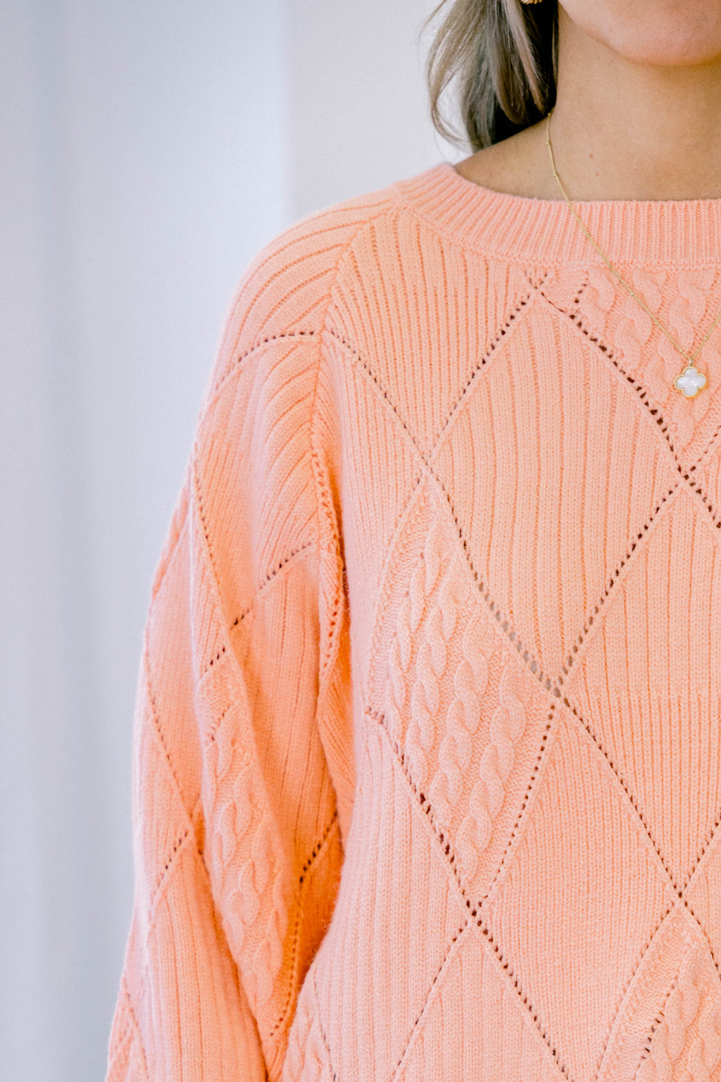 Open My Heart Sweater, Peach