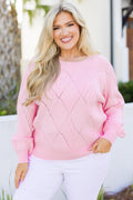 Open My Heart Sweater, Pink