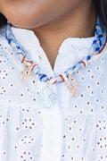 Open Passage Scarf Necklace, Blue