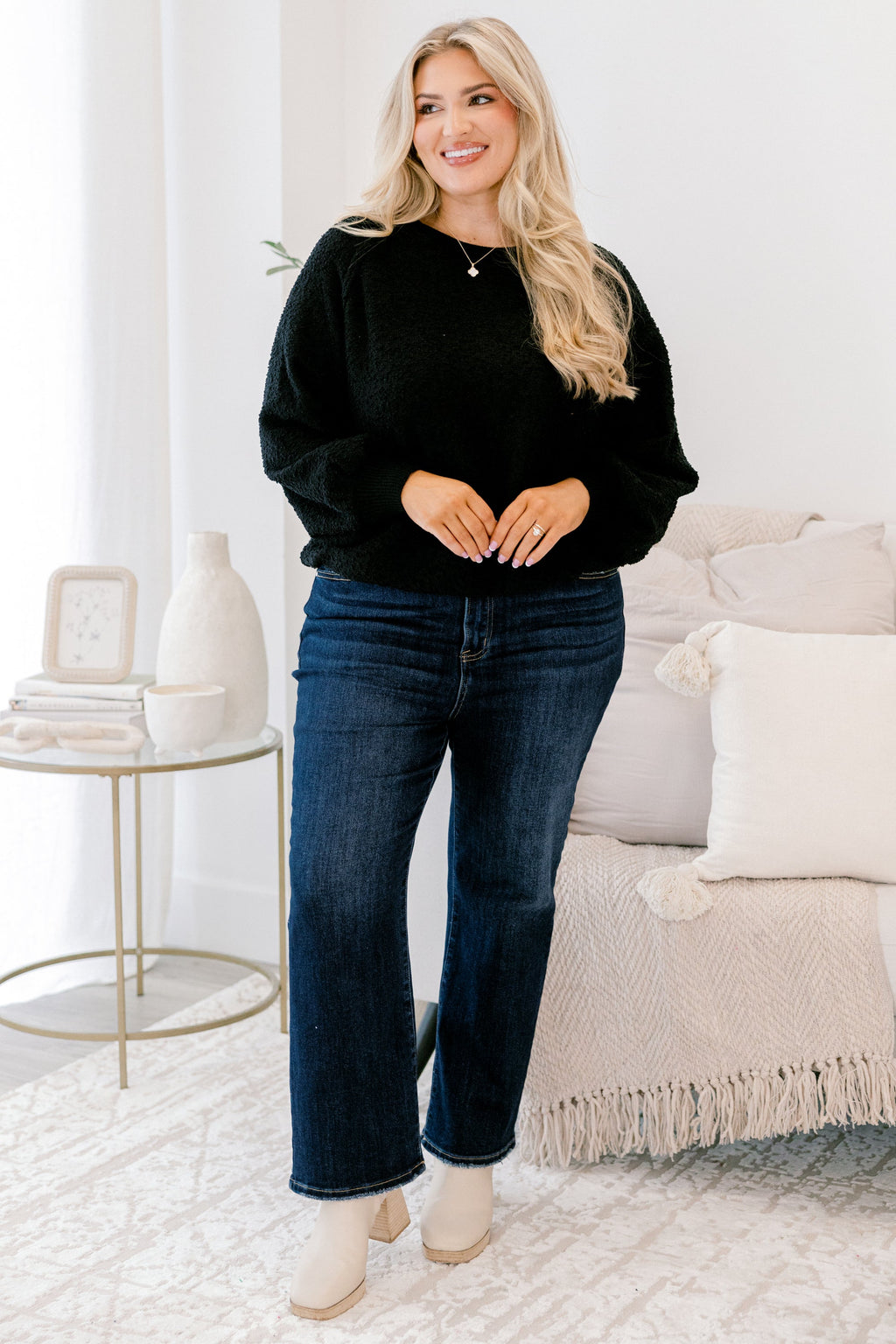 Open Up To Me Pullover, Black