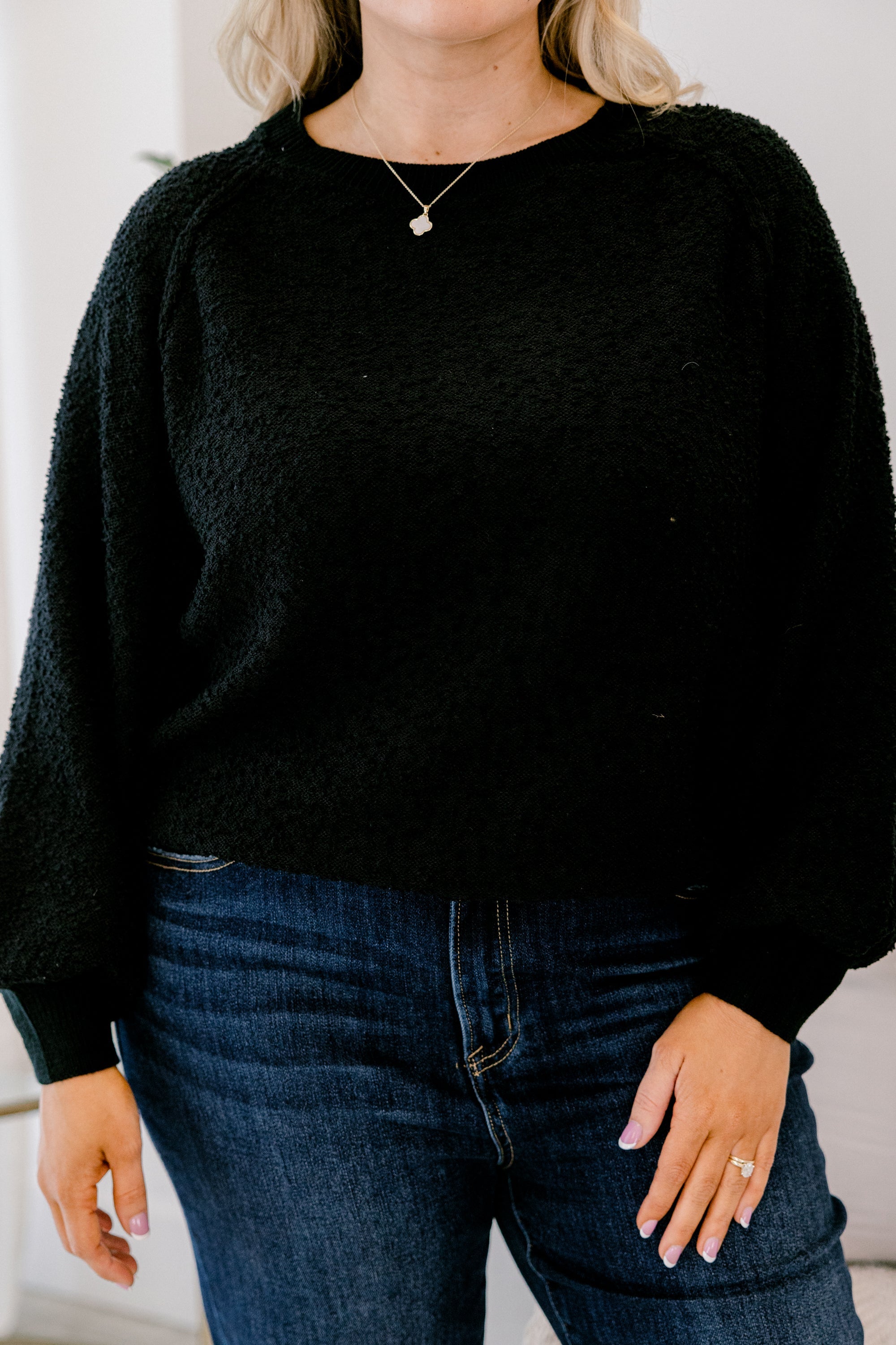 Open Up To Me Pullover, Black
