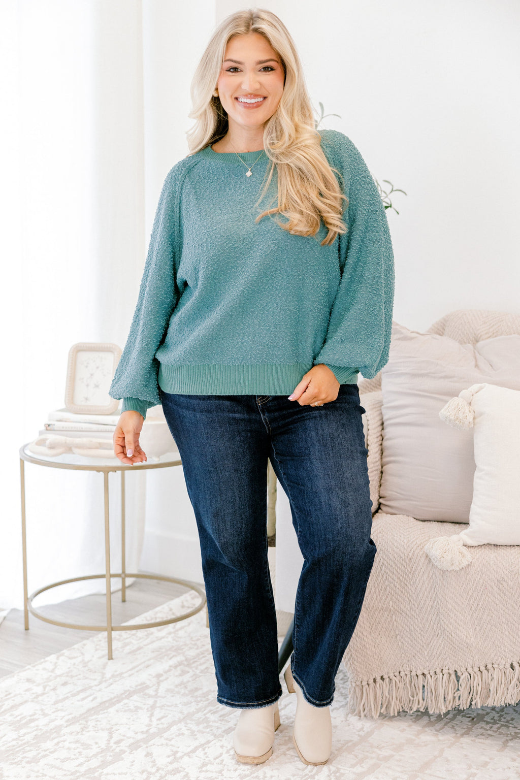 Open Up To Me Pullover, Dusty Mint