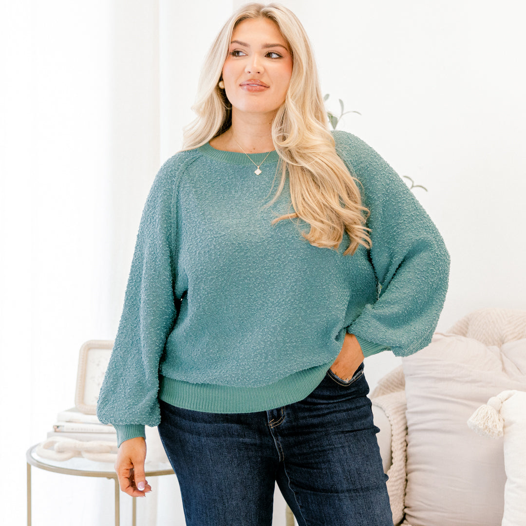 Open Up To Me Pullover, Dusty Mint