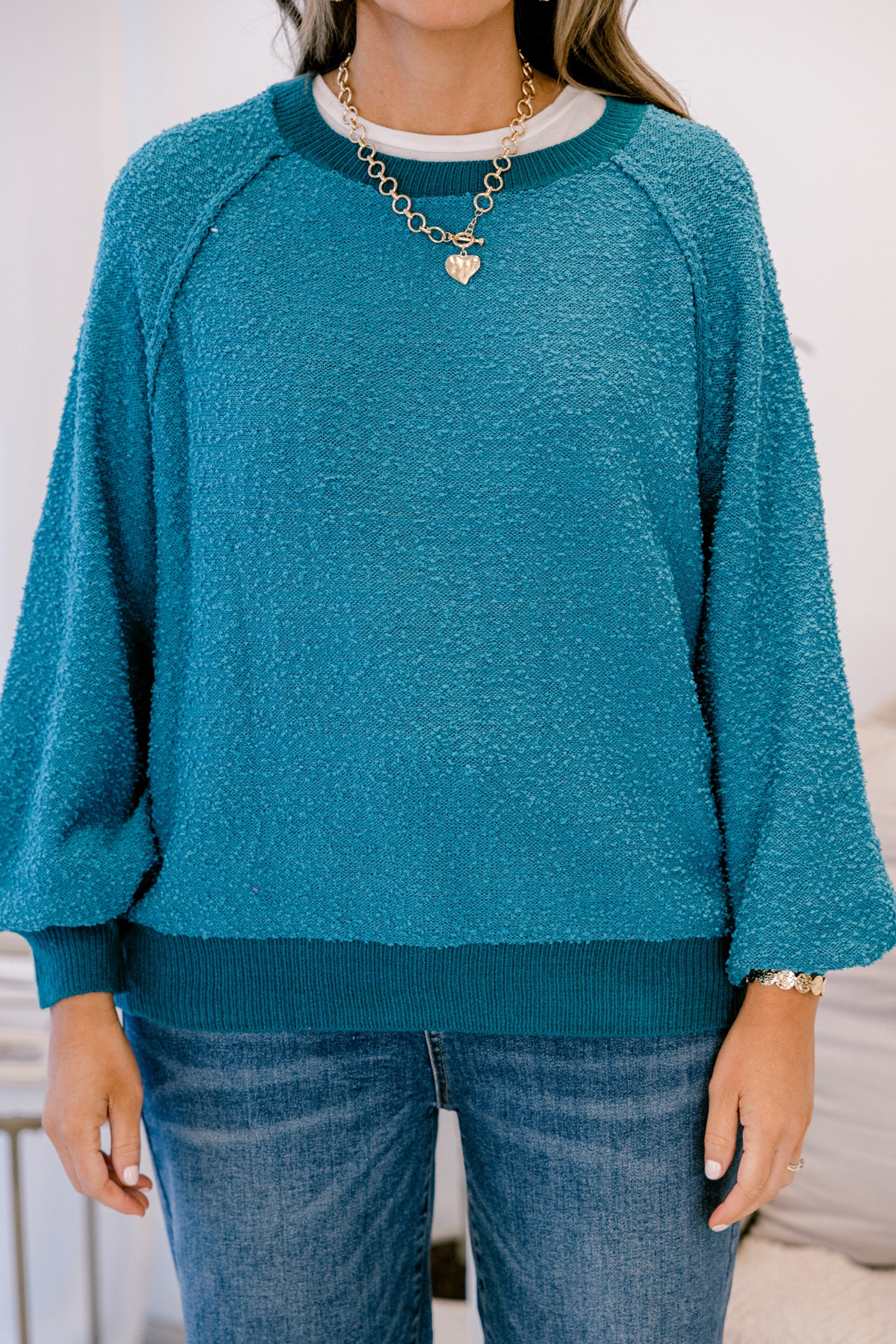 Open Up To Me Pullover, Peacock