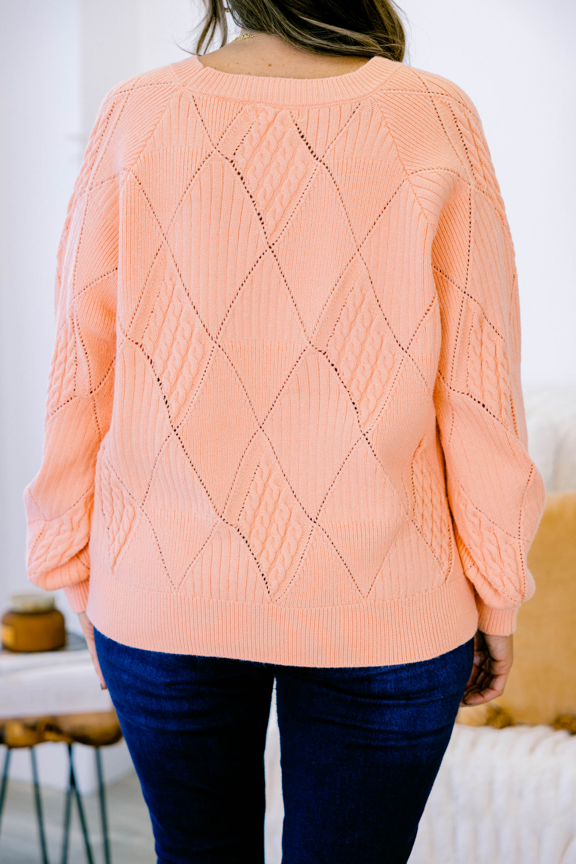 Open My Heart Sweater, Peach