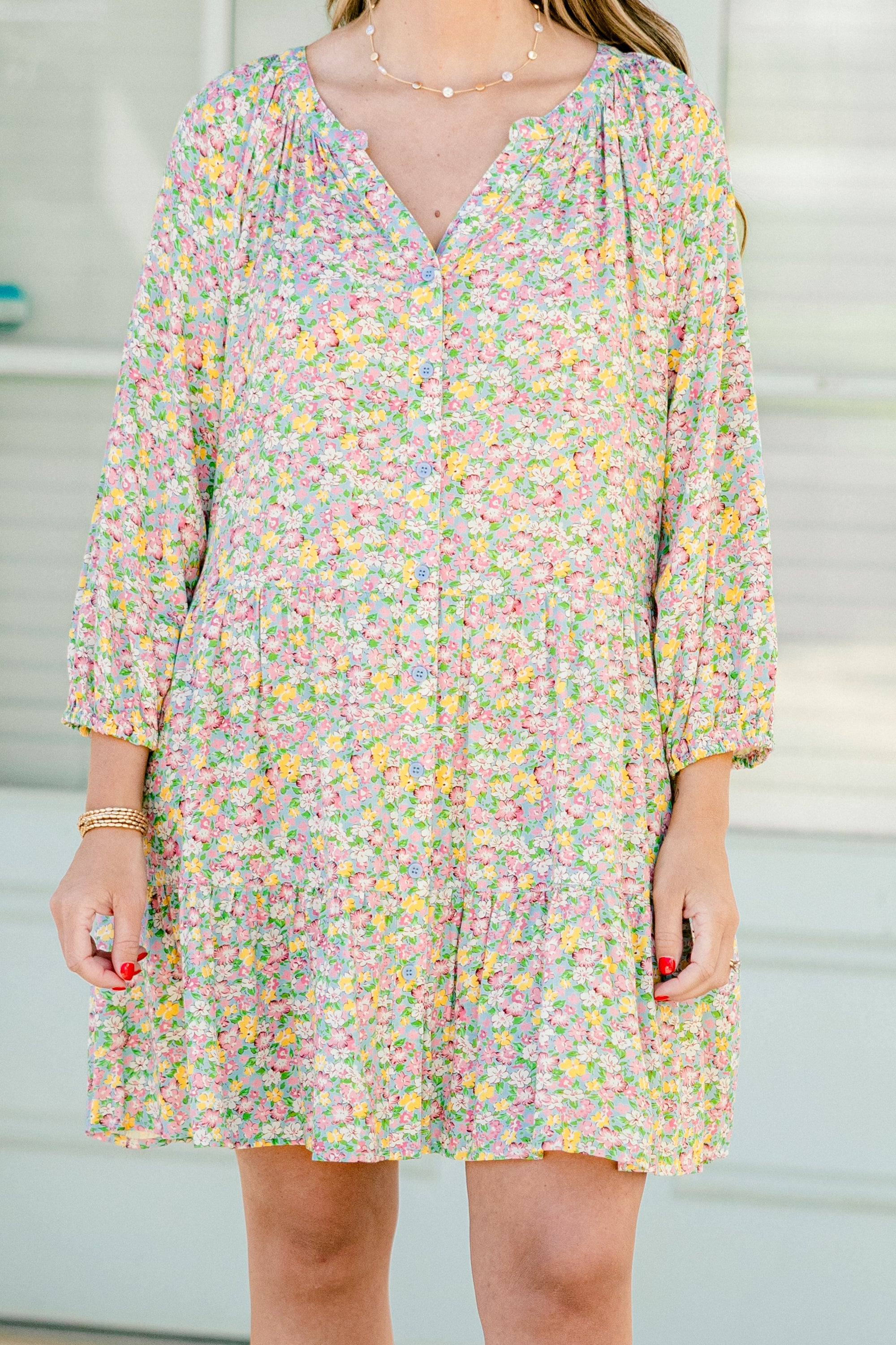 Orchid Oasis Dress, Pink Combo