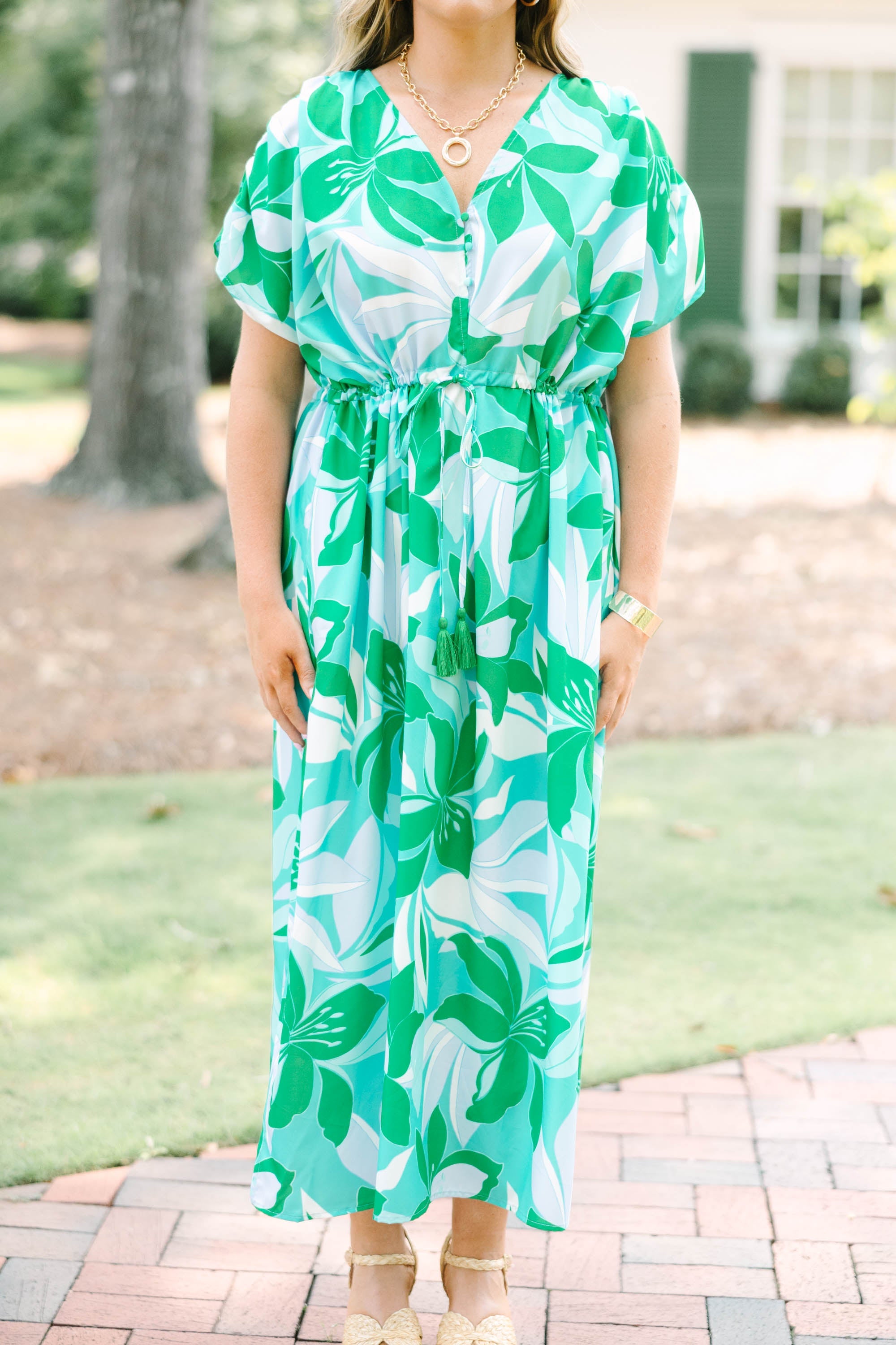 Orchid's Whisper Dress, Green