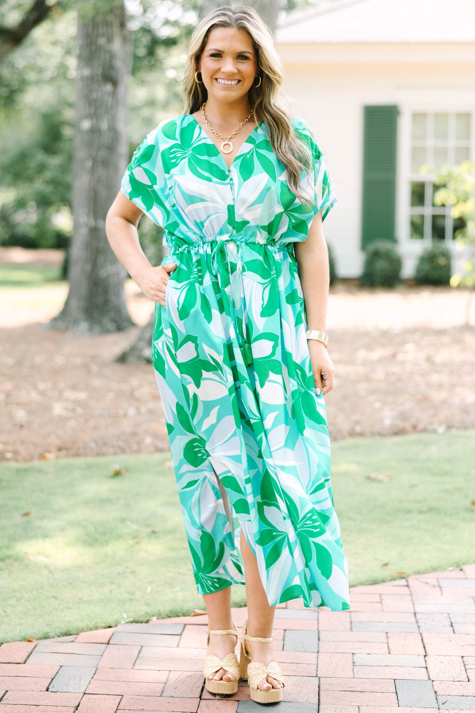 Orchid's Whisper Dress, Green