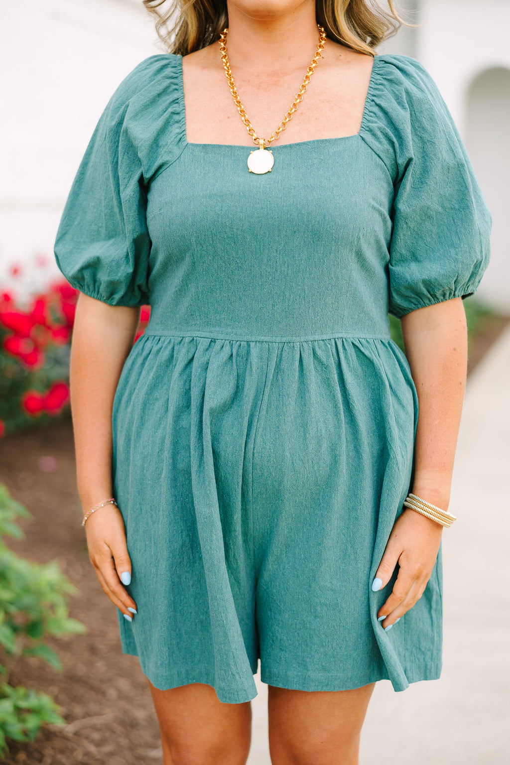 Our Place Romper, Green