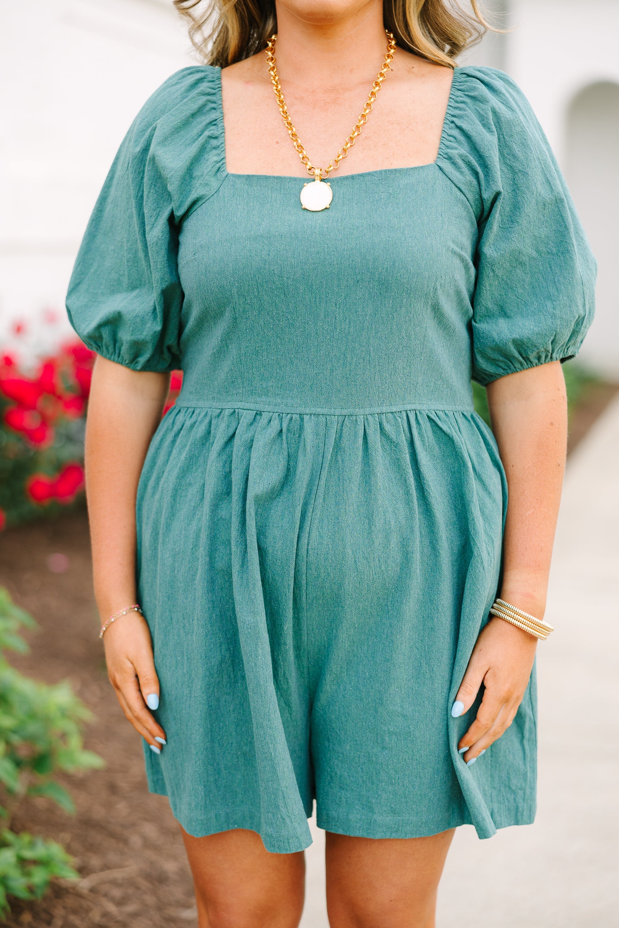 Our Place Romper, Green