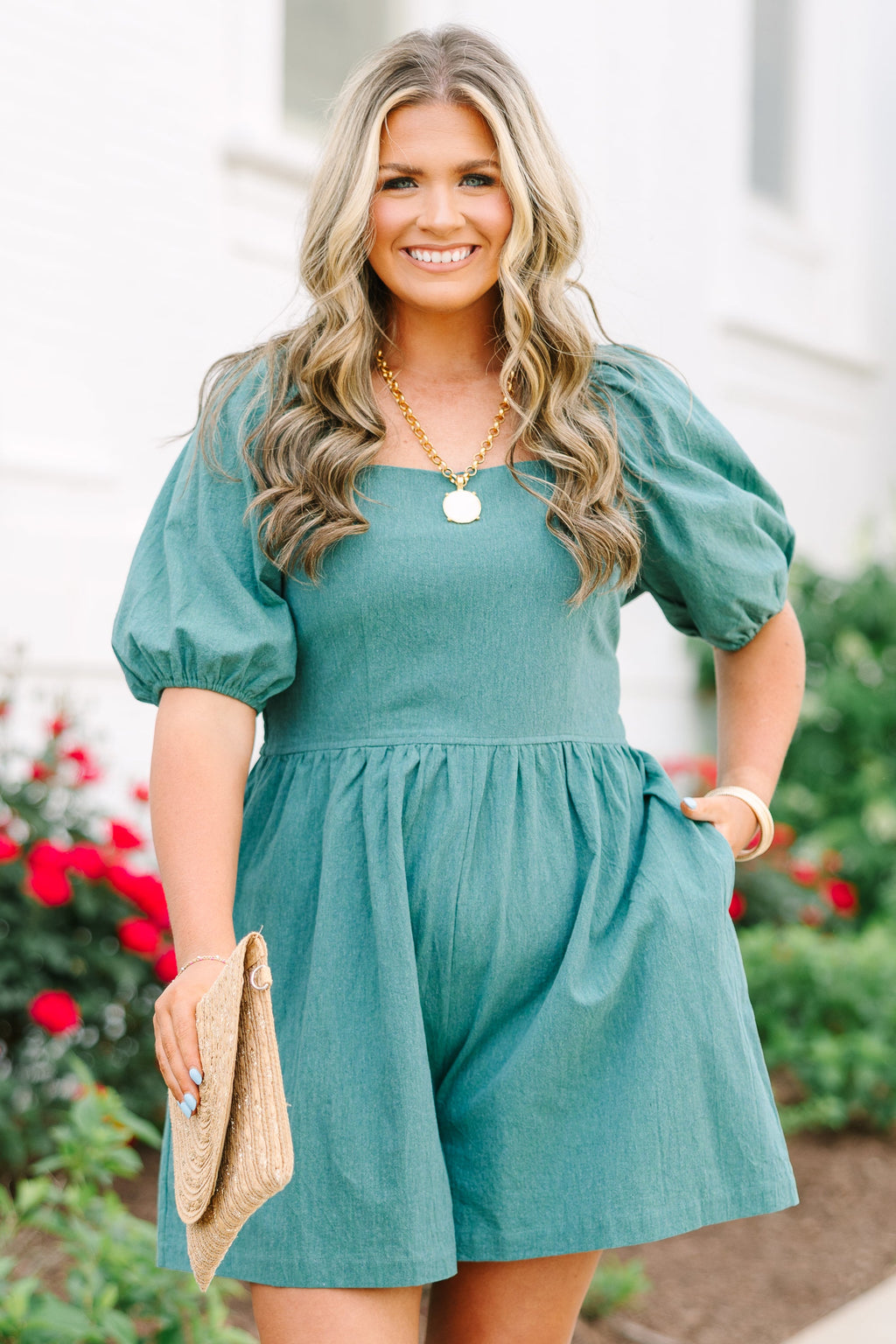 Our Place Romper, Green