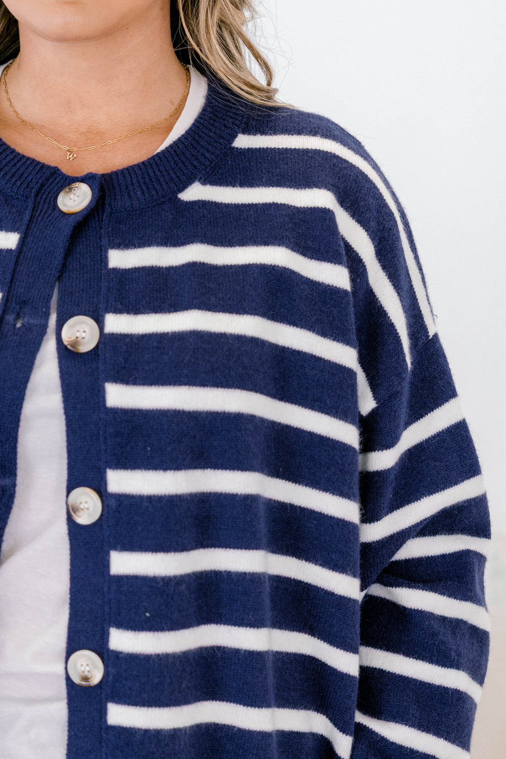 Out There Somewhere Cardigan, Navy Stripe