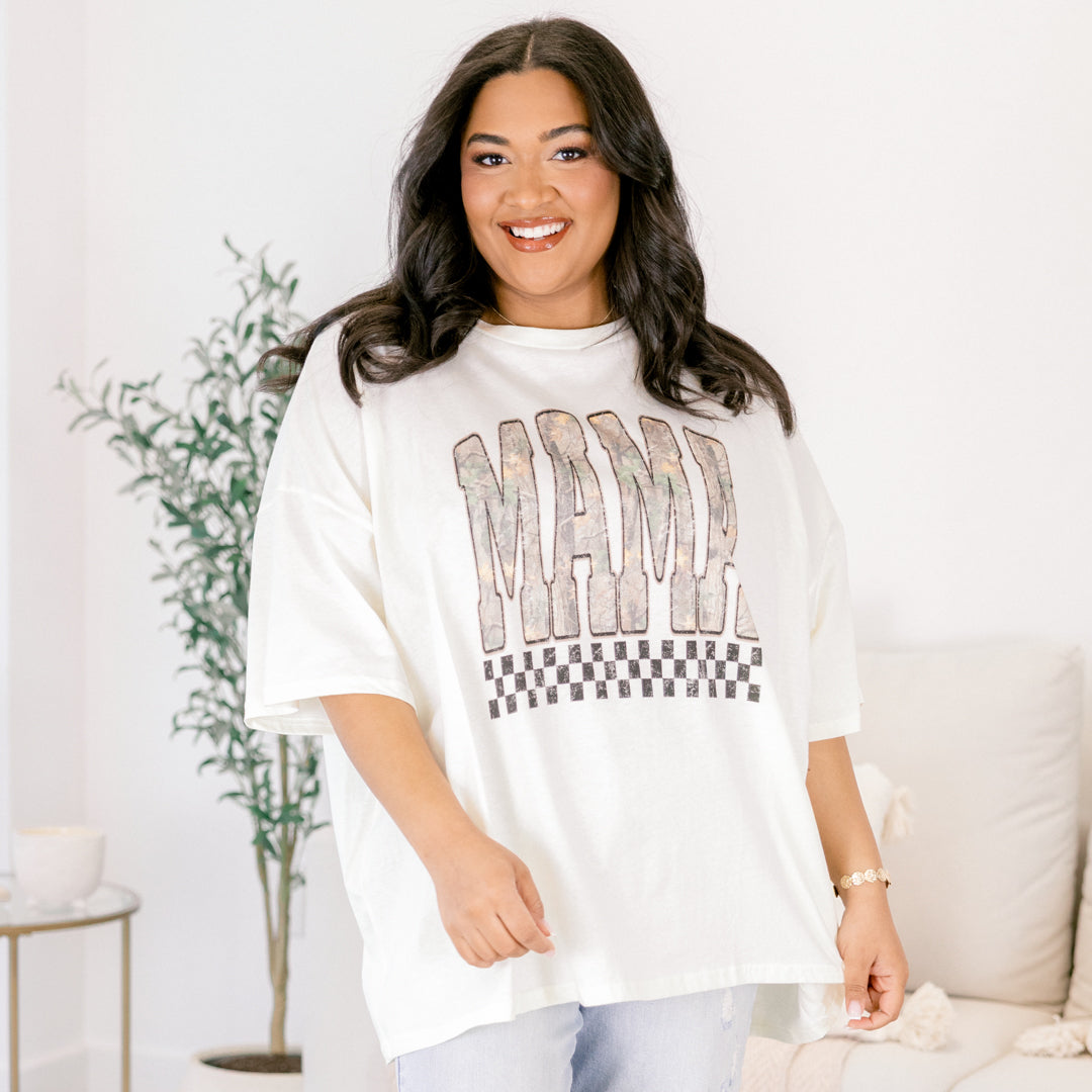 Outdoor Mama Boyfriend Tee, Ivory
