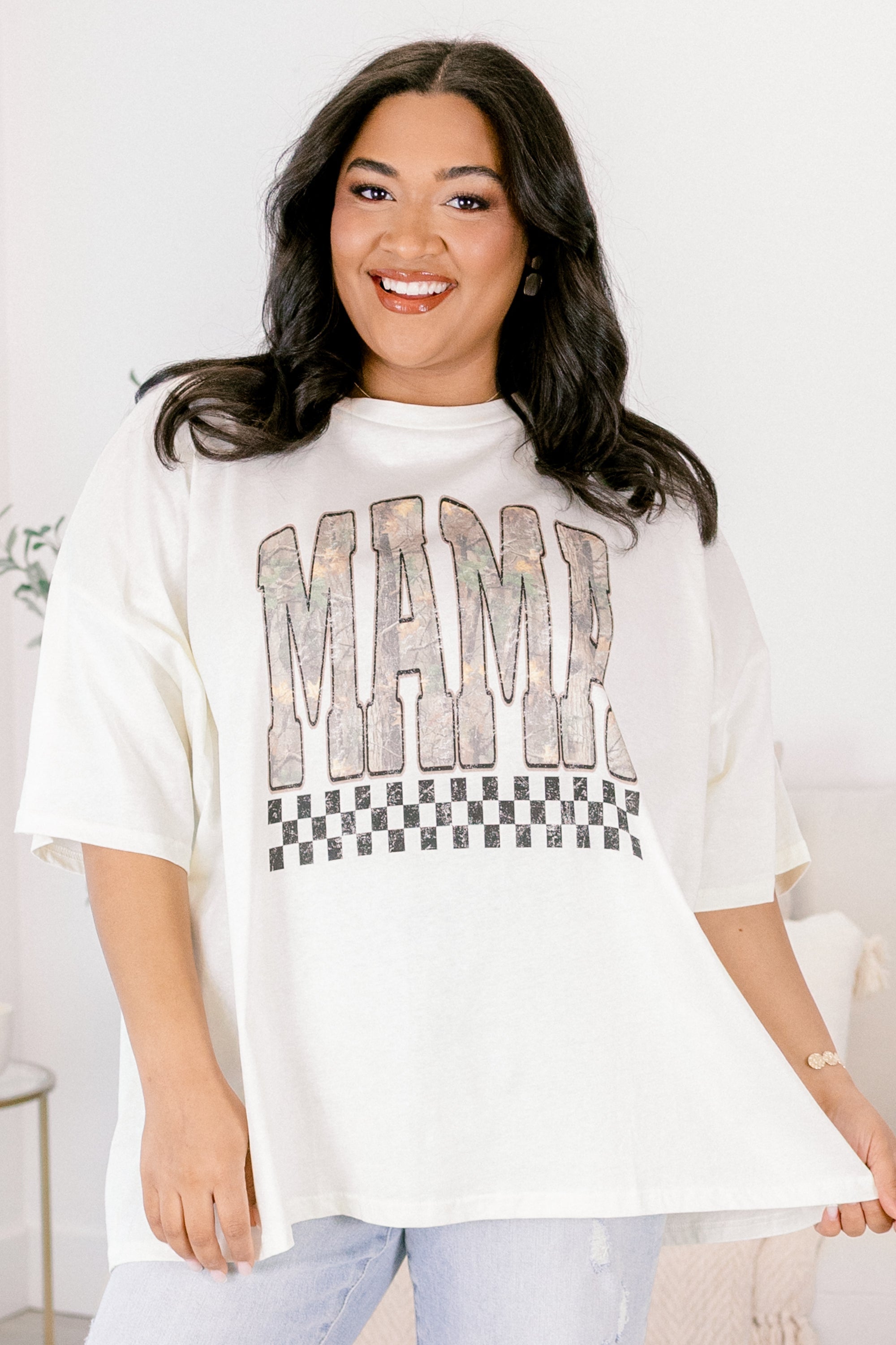 Outdoor Mama Boyfriend Tee, Ivory