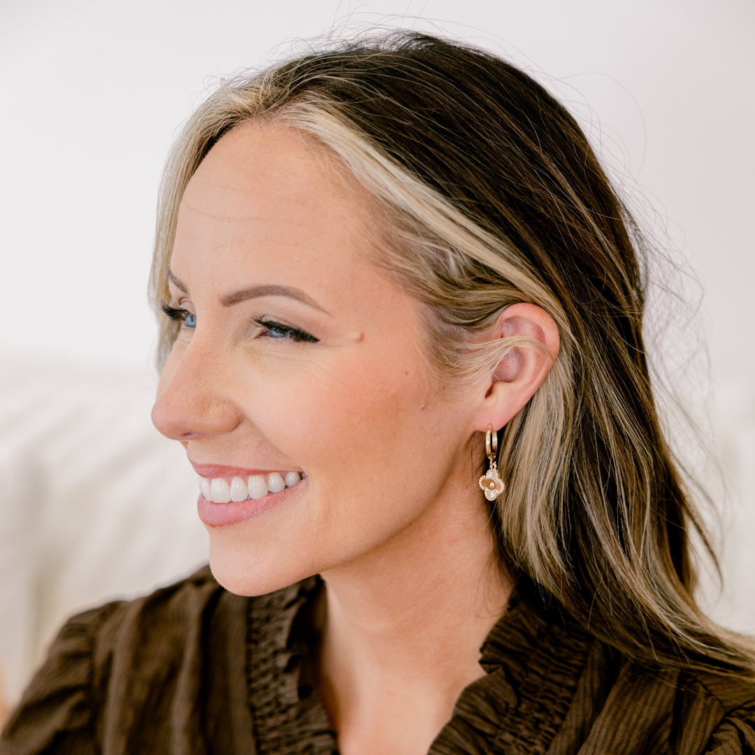 Over In Clover Earrings, Gold