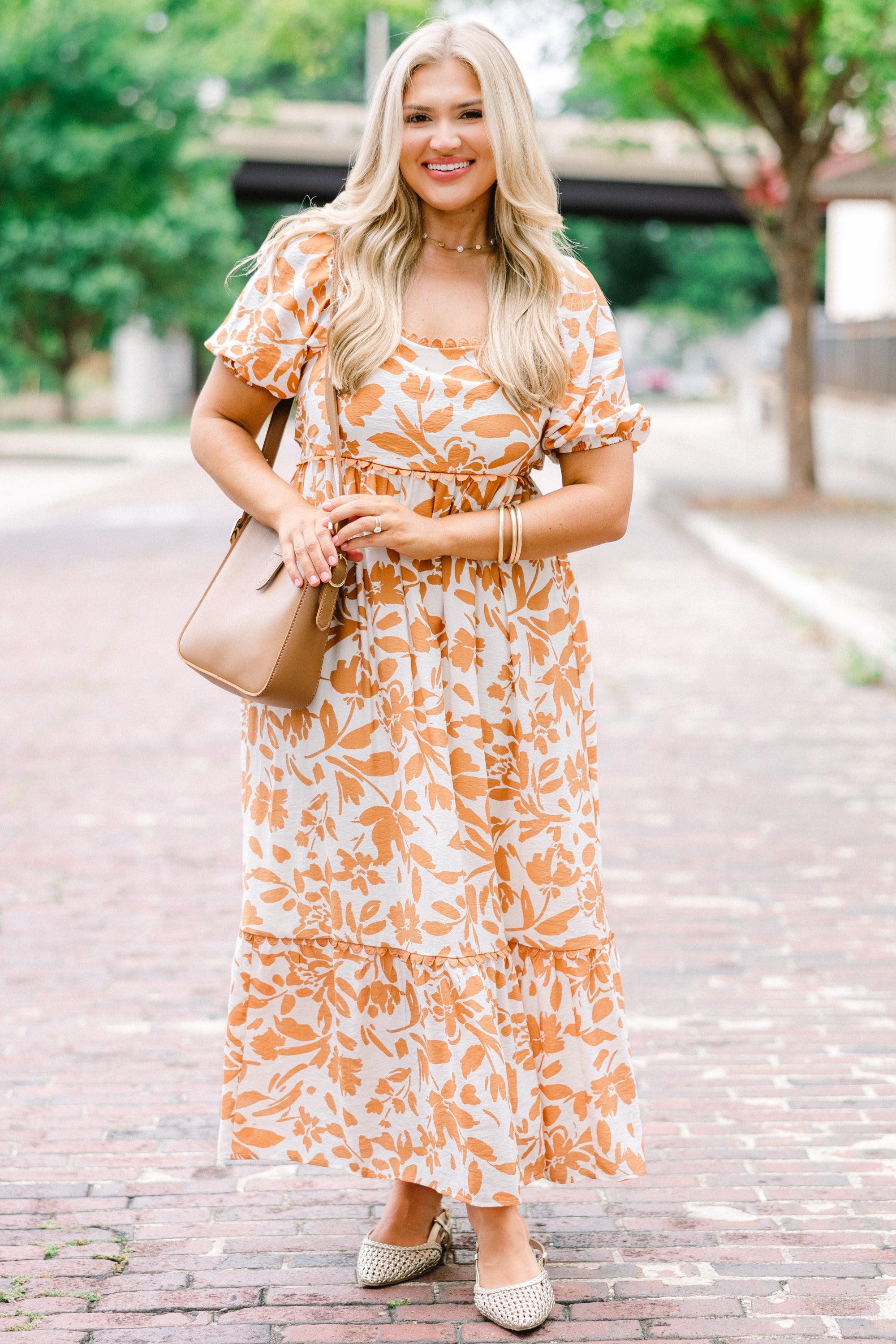 Over You Again Dress, Burnt Orange