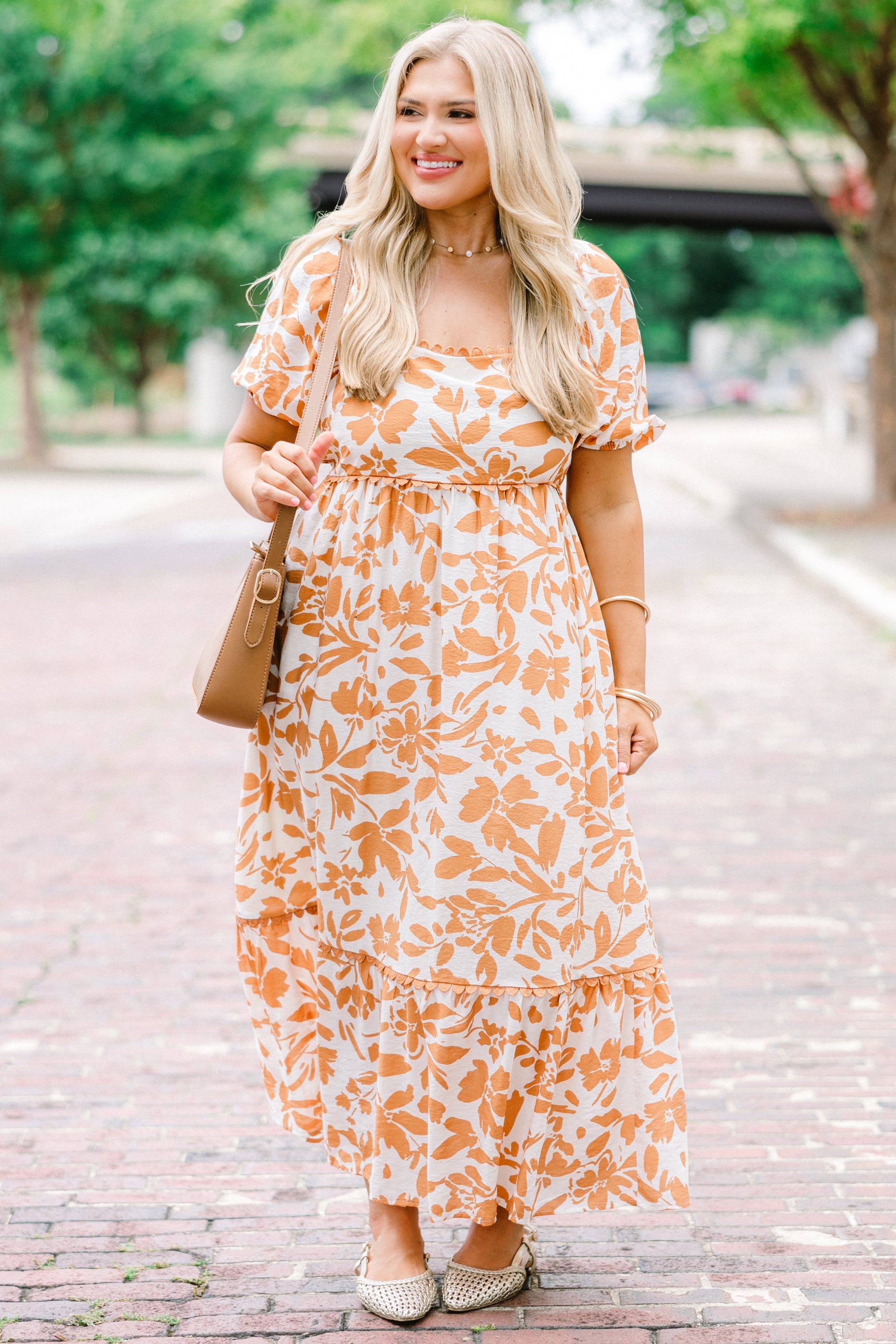 Over You Again Dress, Burnt Orange