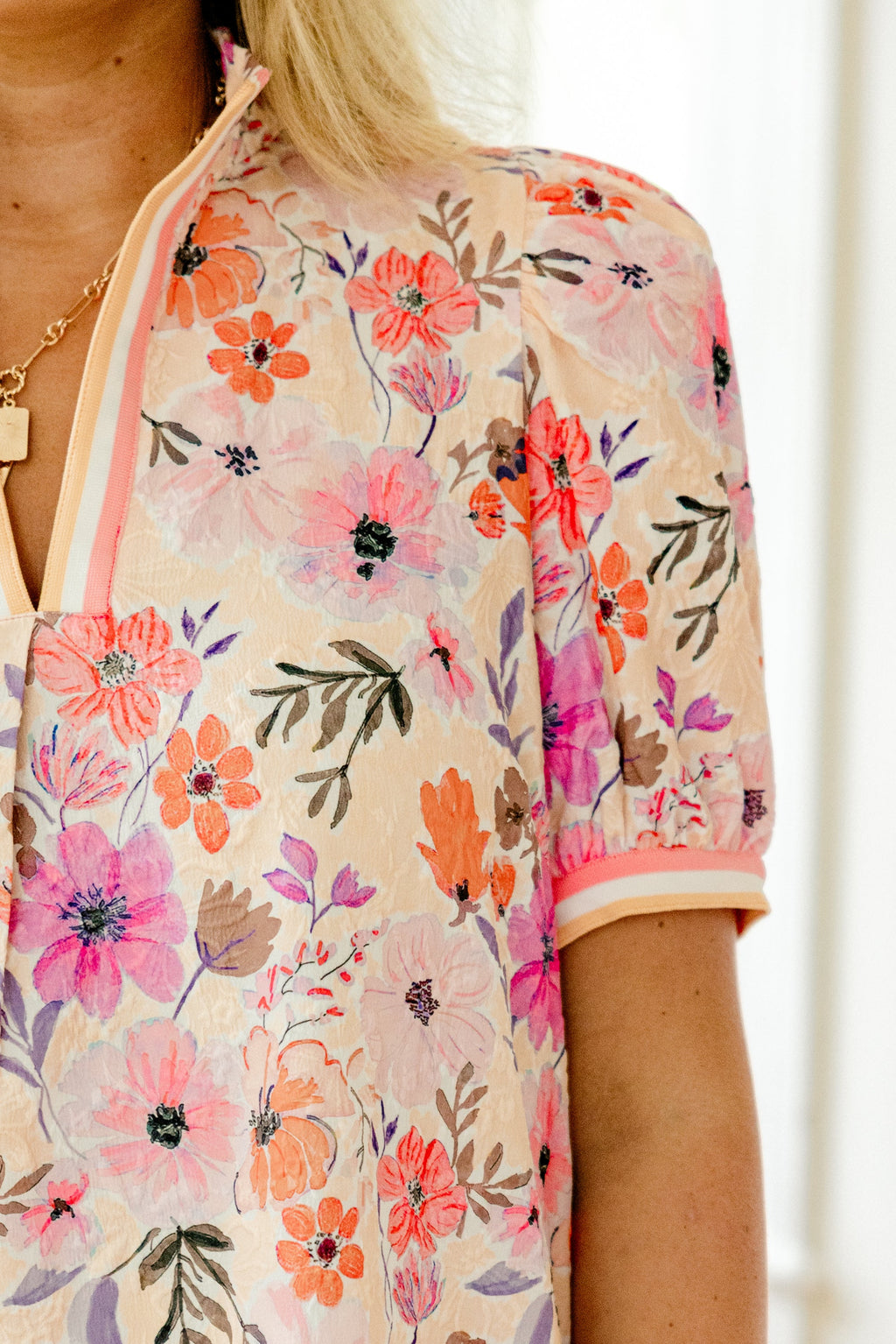Overflowing Love Top, Coral/Peach