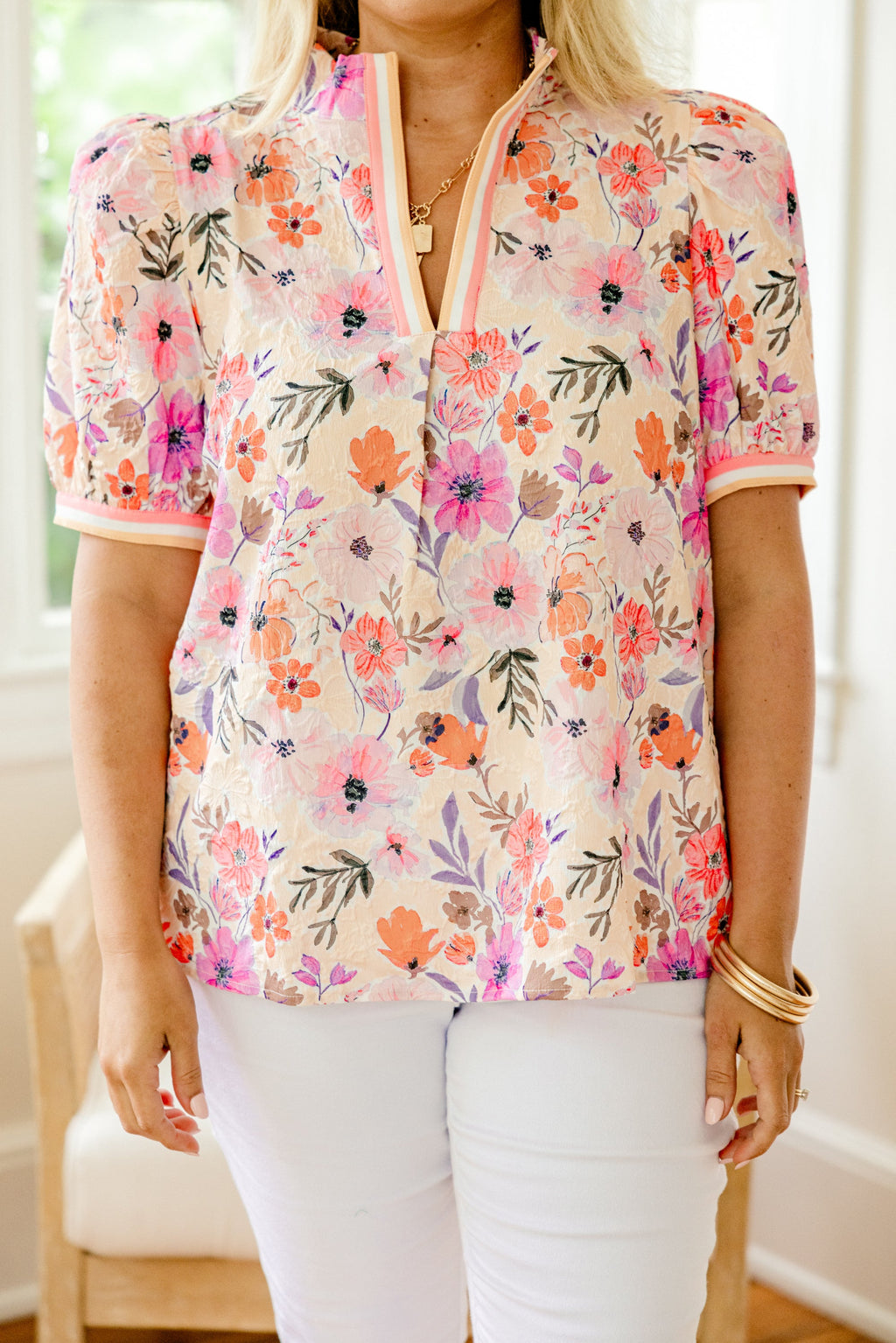 Overflowing Love Top, Coral/Peach