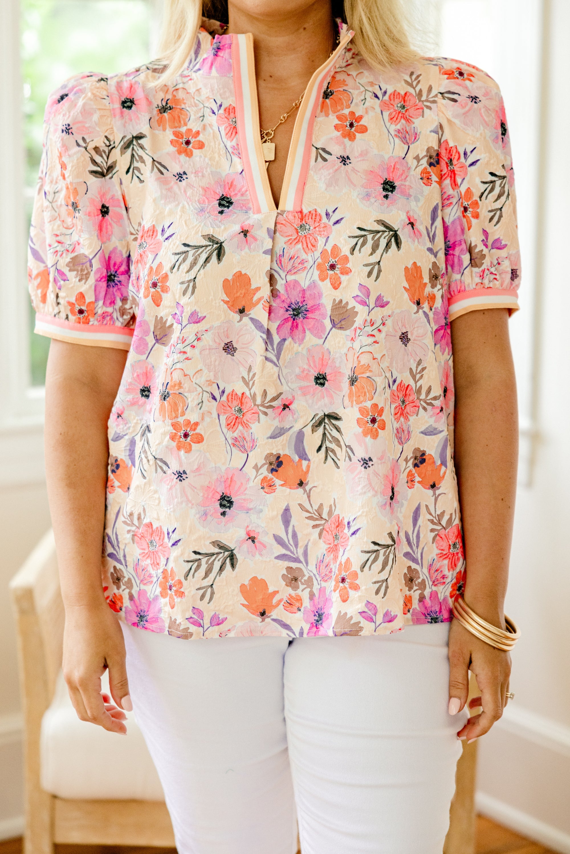 Overflowing Love Top, Coral/Peach